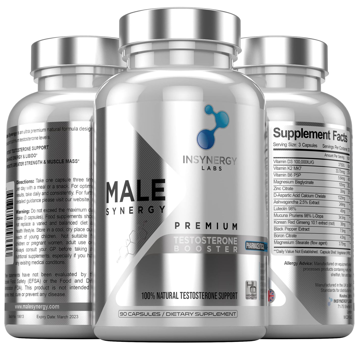- Testosterone Booster Male Synergy | Ultra Premium Testosterone Supplements for Men | Testosterone Boosters  -