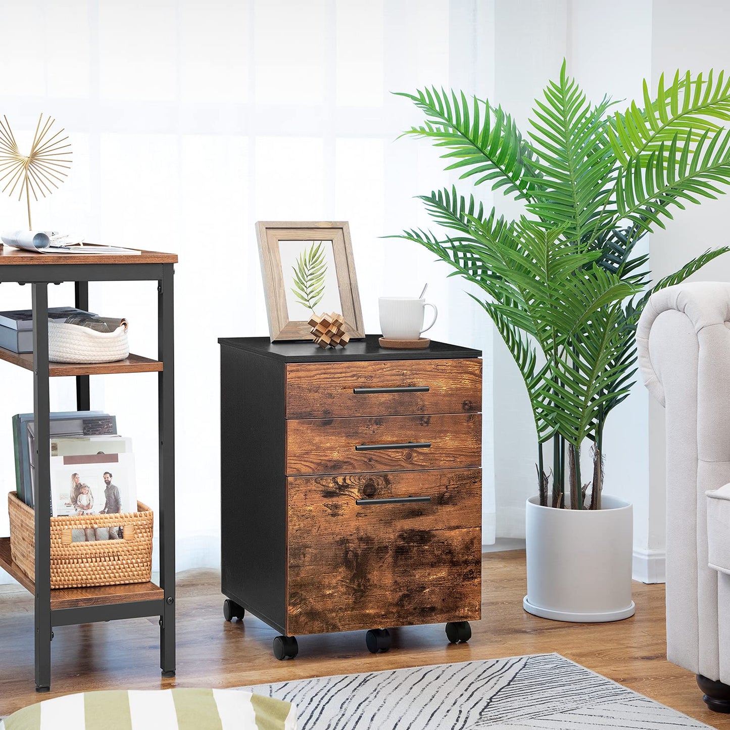 - HOOBRO Filing Cabinet | 3-Drawer File Cabinet | Office Cabinet for Home Office -