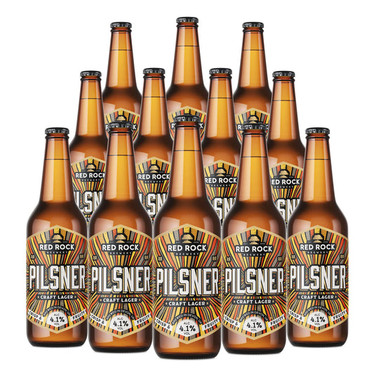 - Red Rock Brewery Craft Pilsner Lager | Case of 12x 500ml Bottles of British Beer -