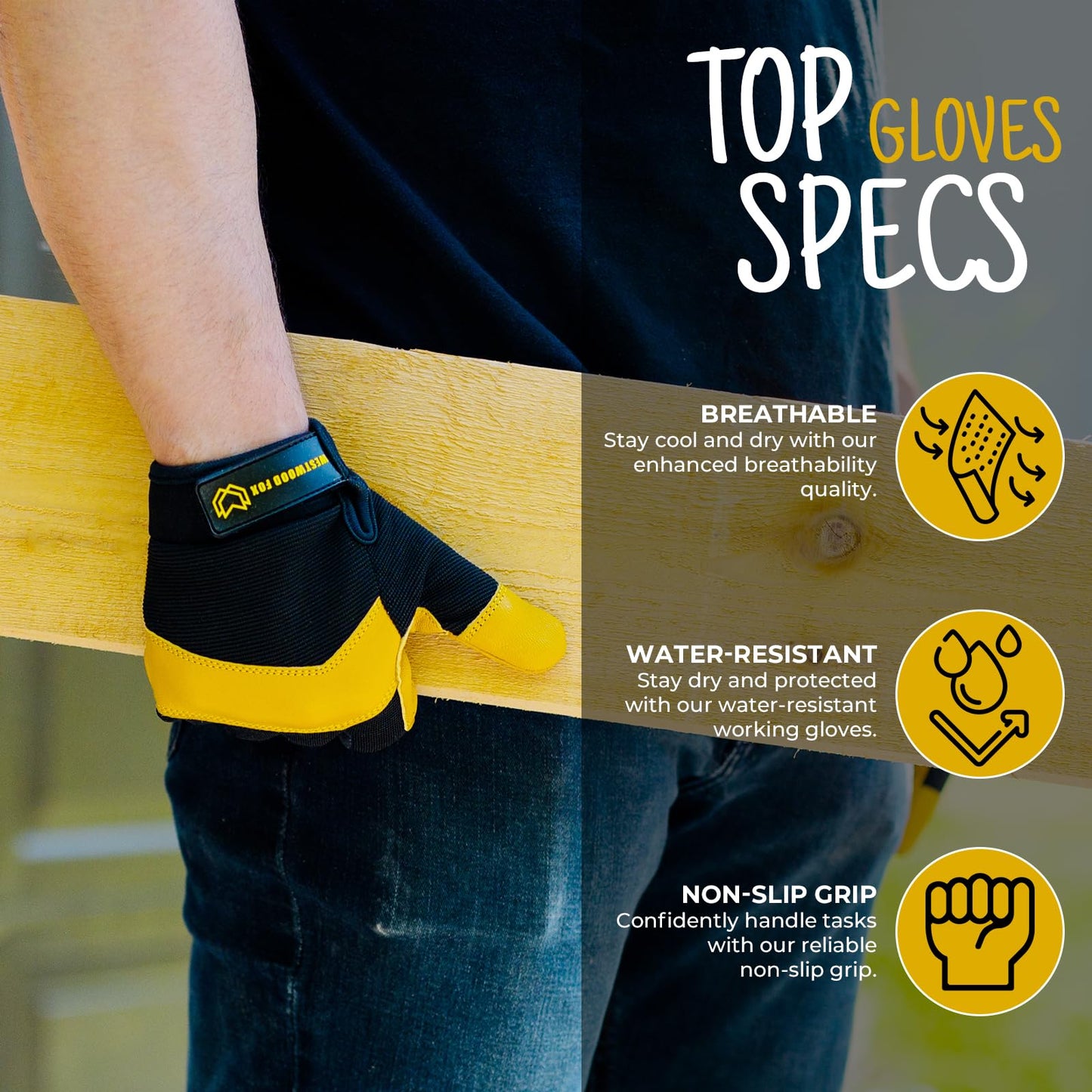 - WESTWOOD FOX Gardening Working Gloves Garden Thorn Proof