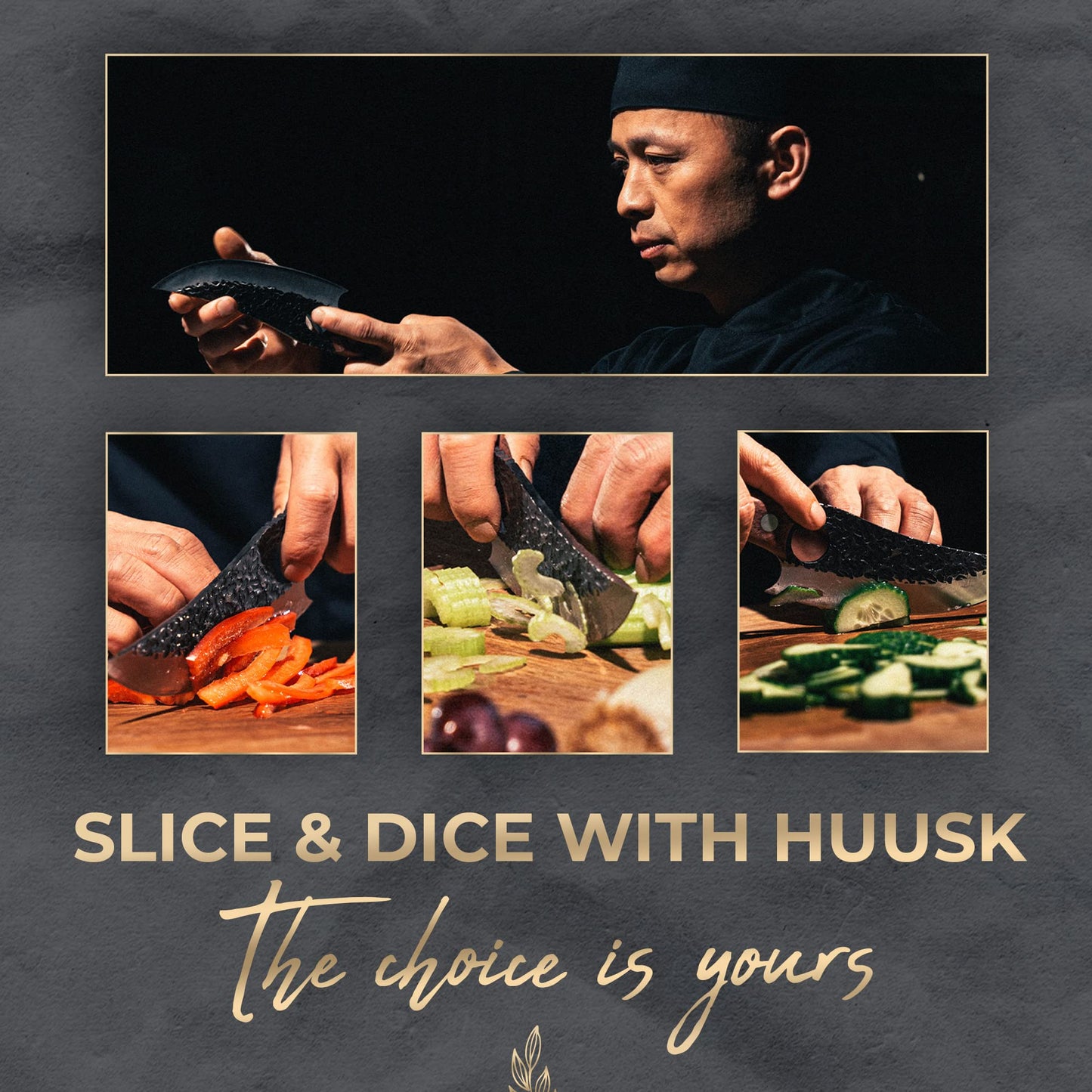- Huusk | Japanese Kitchen Knife Set With Premium Leather Sheath | Designed For Balance And Control -