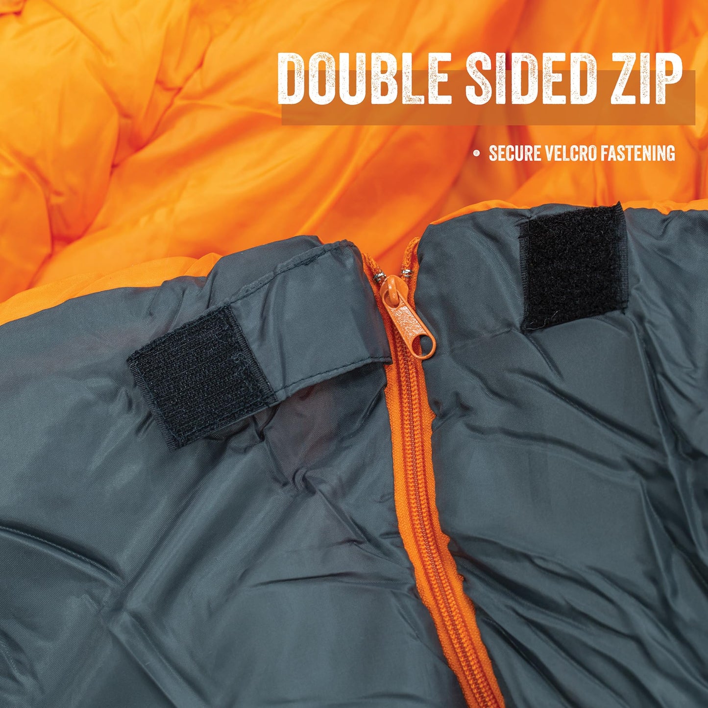 - Milestone Camping 27000 Grey & Orange Single Mummy Sleeping Bag -