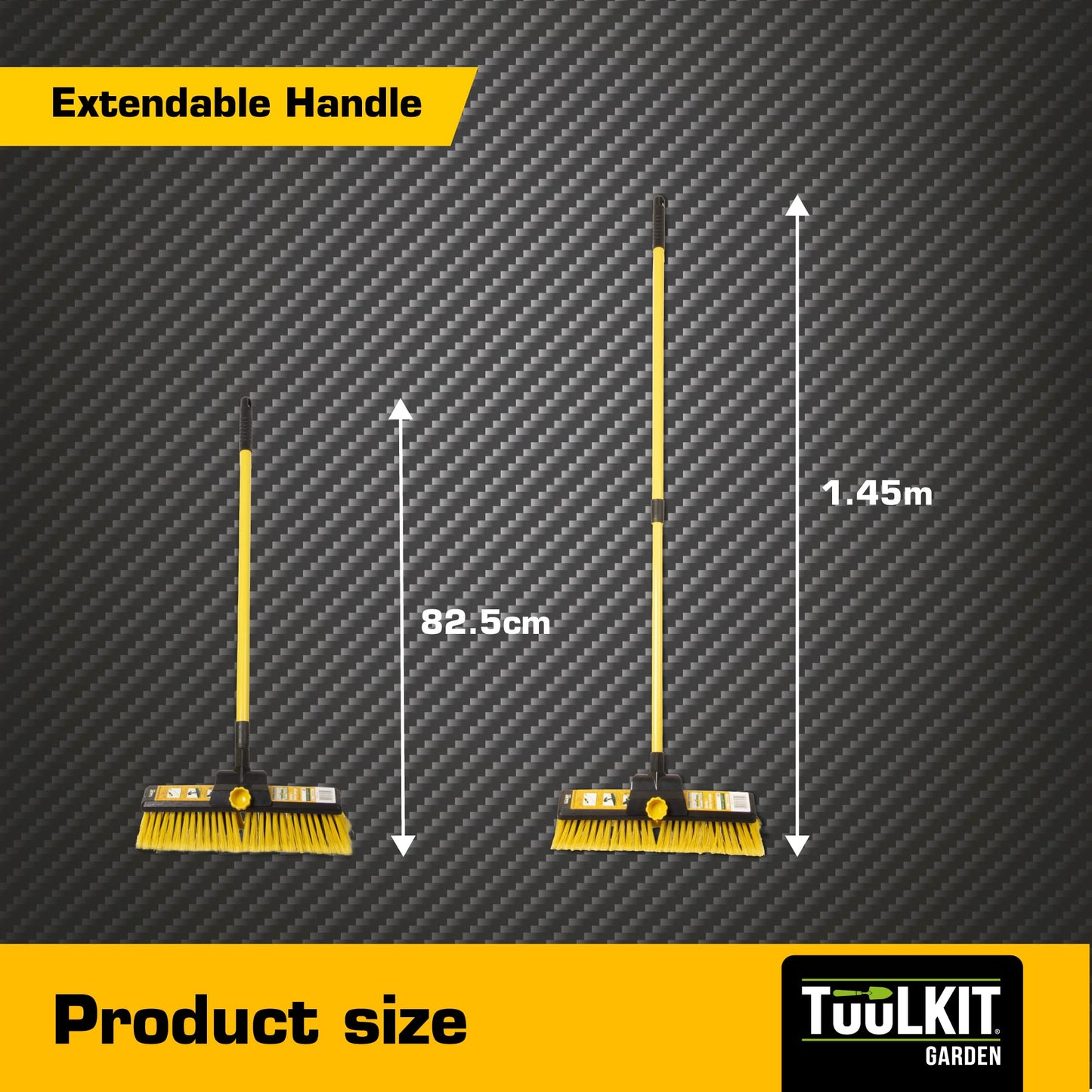 - Heavy Duty Garden Brush Yard Brush | Industrial Garden Broom | Telescopic Handle Stiff Yard Brush | Hard brush for yard, garden, terrace | 145 cm long adjustable handle Yard Broom -