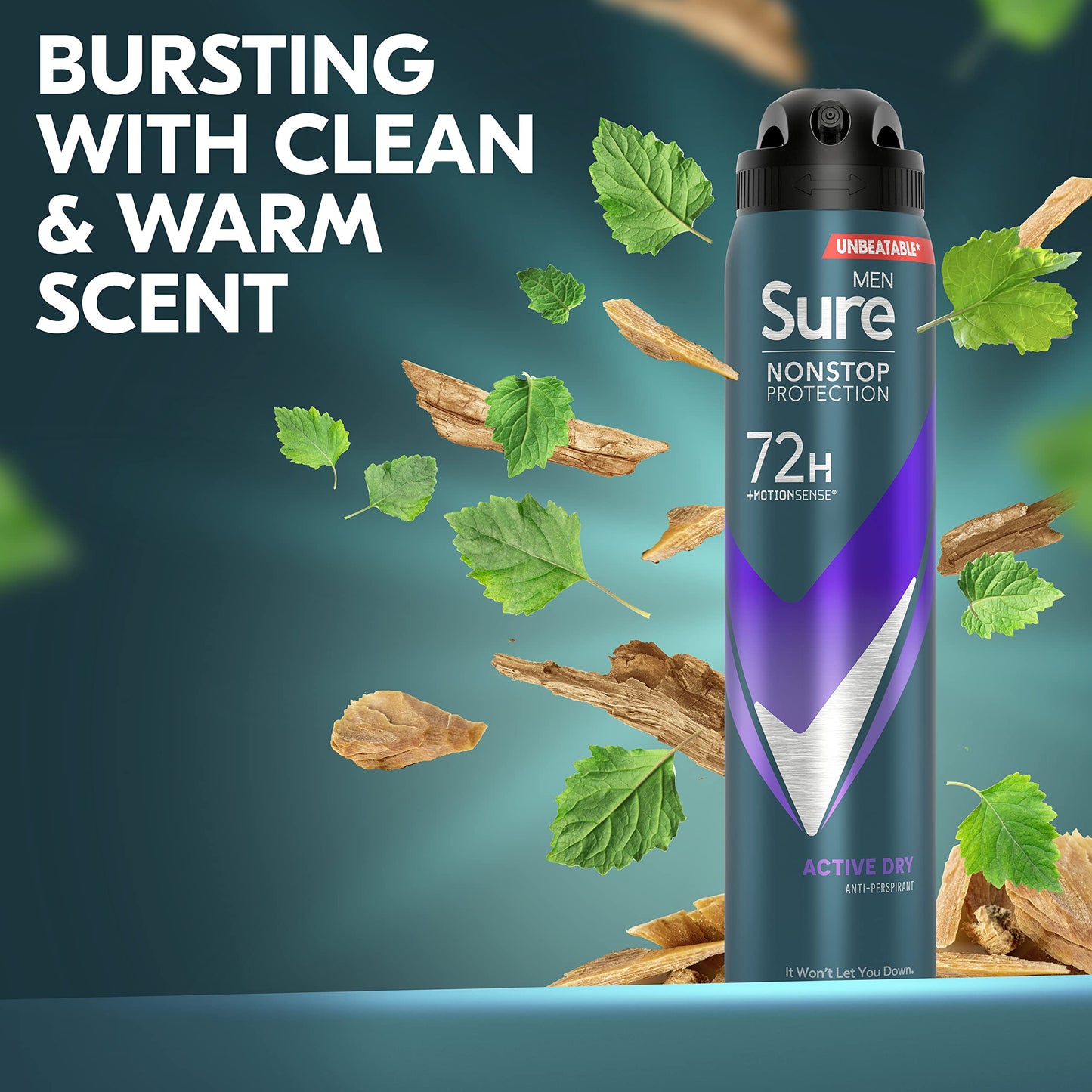 - Sure Men | Nonstop Protection | Active Dry Antiperspirant Deodorant | 250 ml -