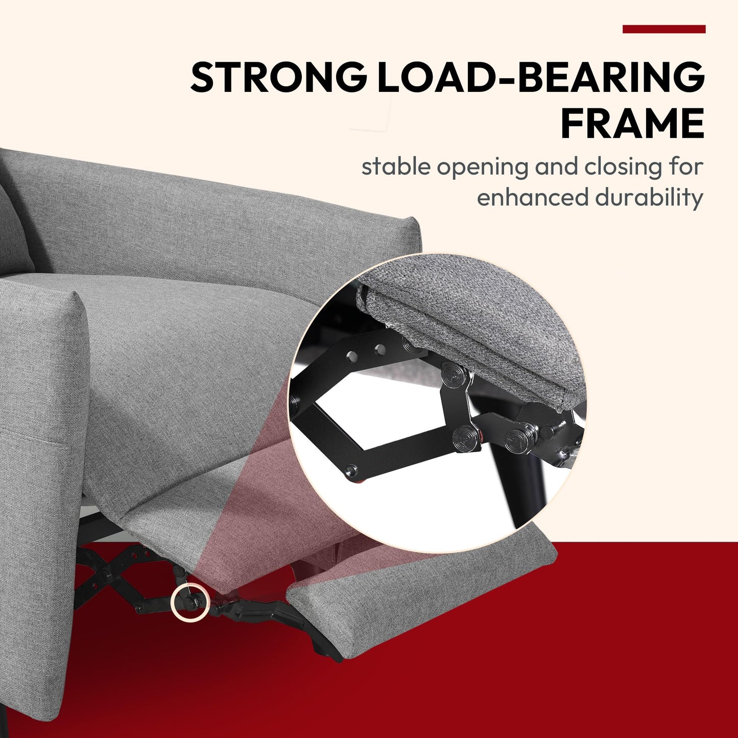 - SANODESK Recliner Chair | Single Padded Seat | Wing Back Reclining Armchair -