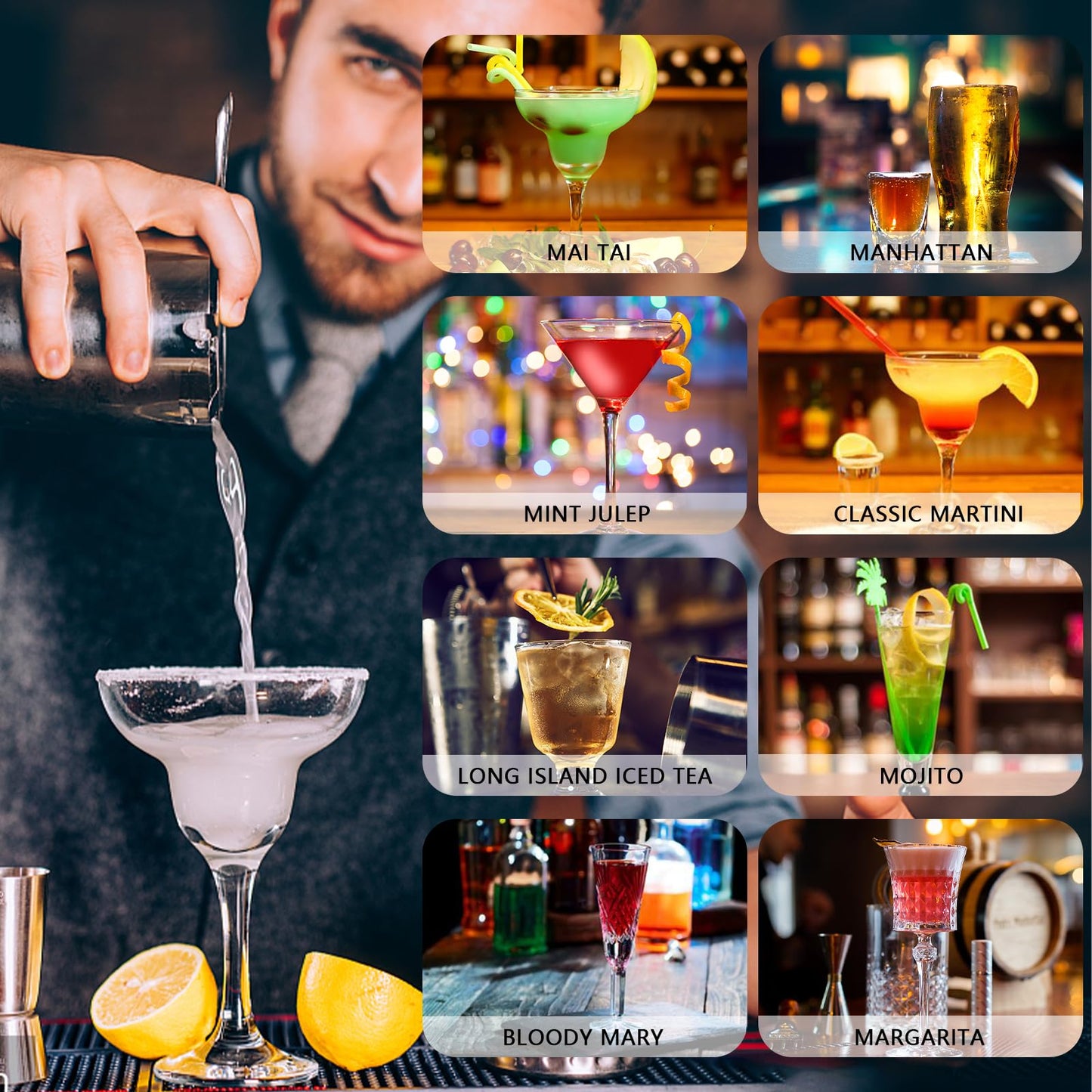 - Gabrella Cocktail Shakers Set | 23PCS Cocktail Set | Cocktail Making Kit -