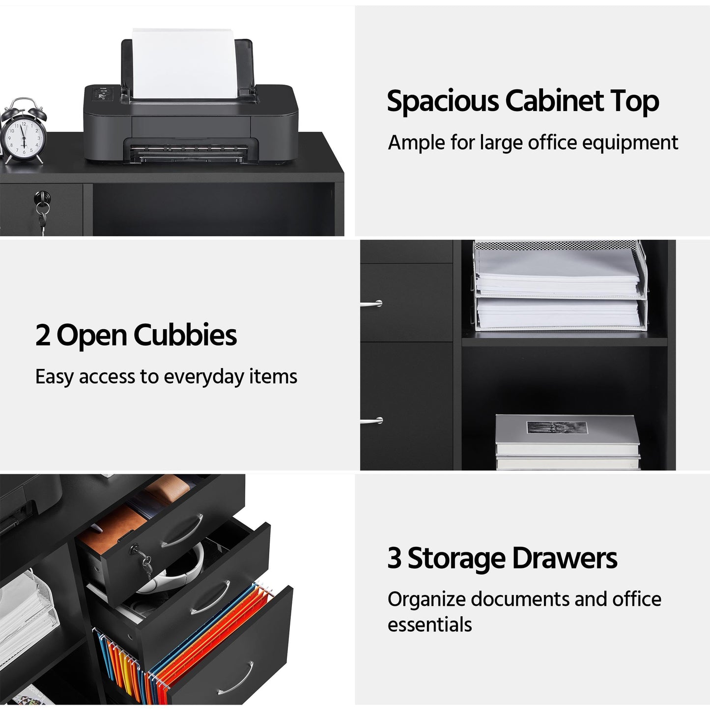 - Yaheetech File Cabinet for Home and Office,Black.