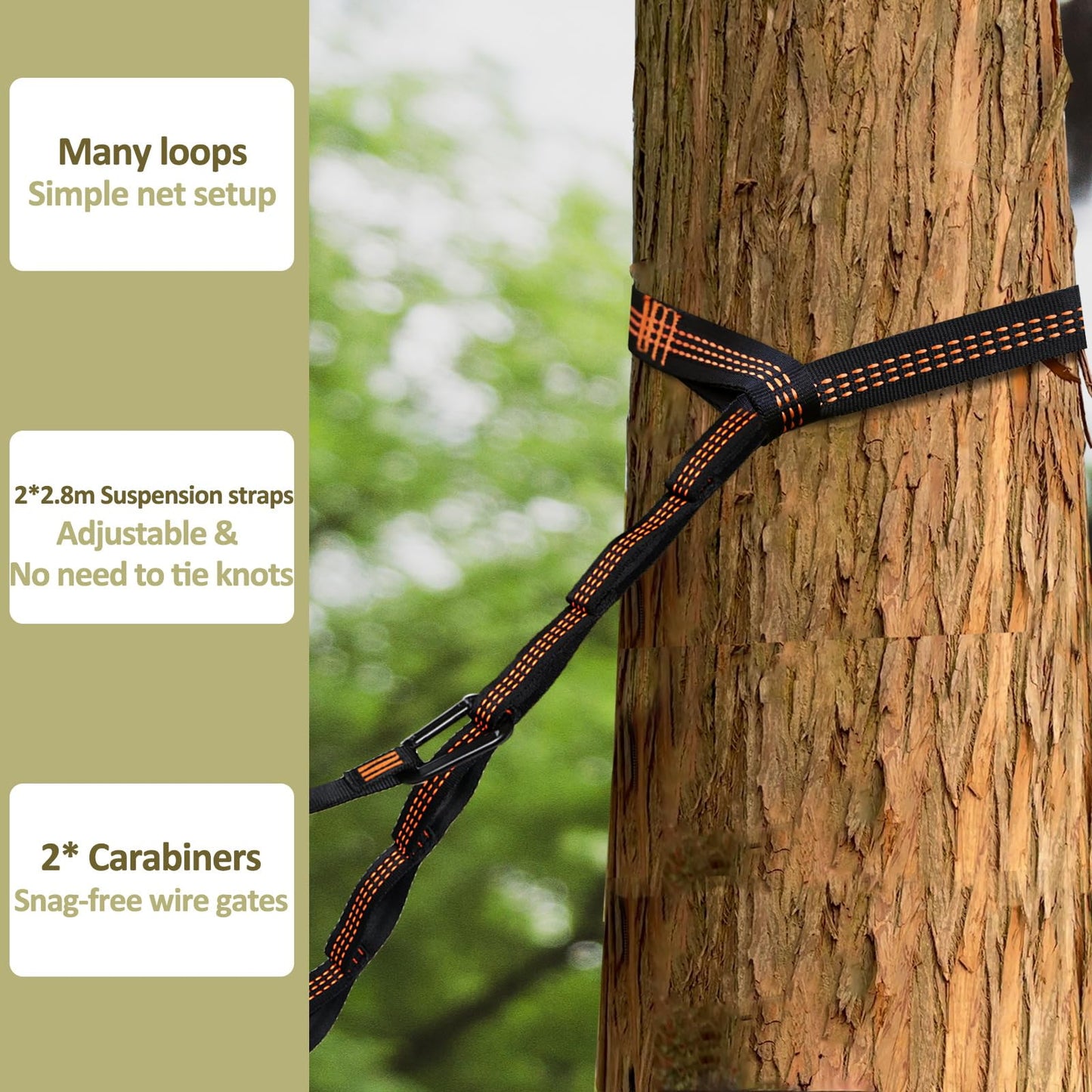 Chihee Ultra-Light Travel Camping Hammock Pop-up Bug Net Hammock 300kg Load Capacity,Breathable,Quick-drying Parachute Nylon 2 Premium Carabiners,2 Tree Slings Included for Outdoor Backpacking Hiking