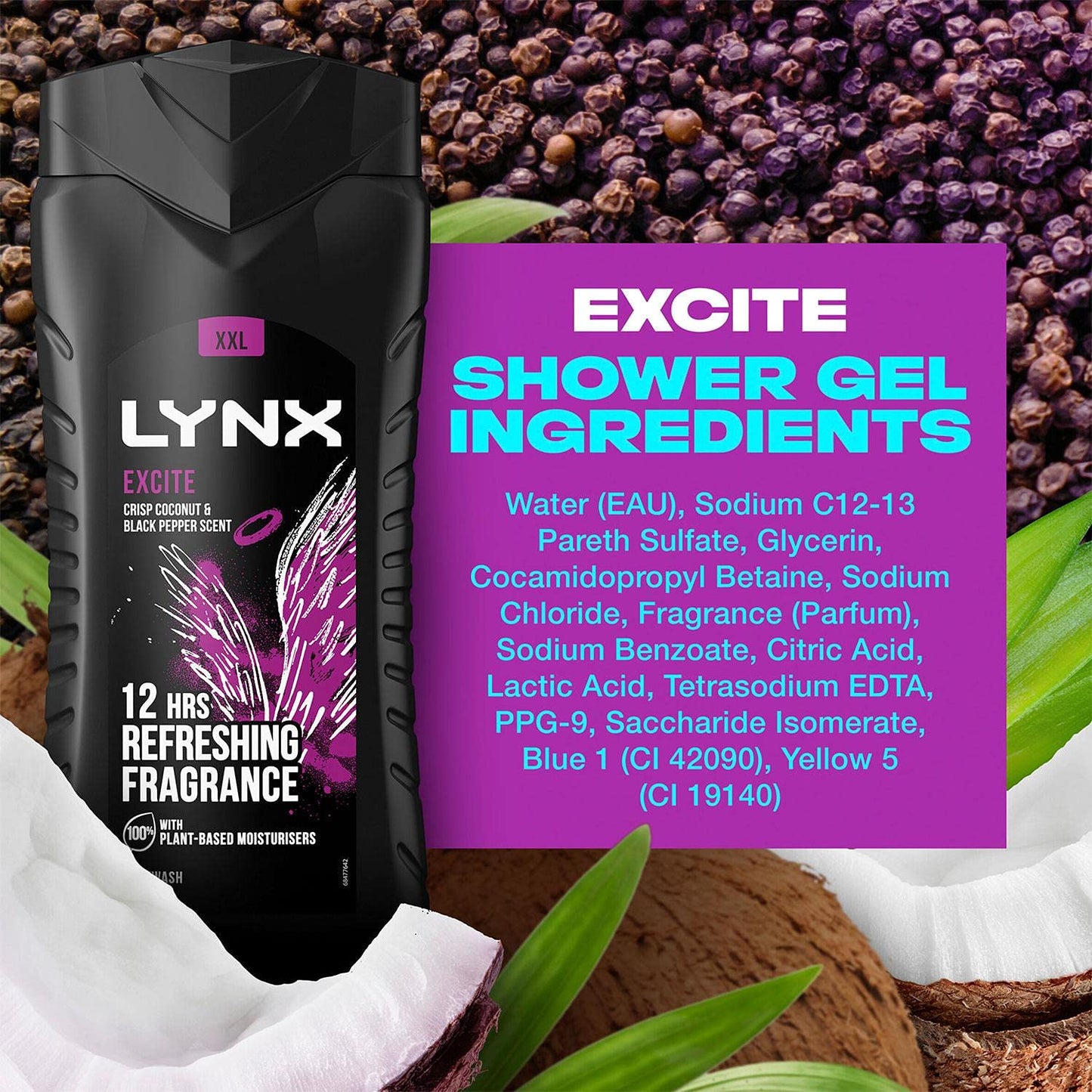 - Lynx Excite Shower Gel Mens Body Wash -