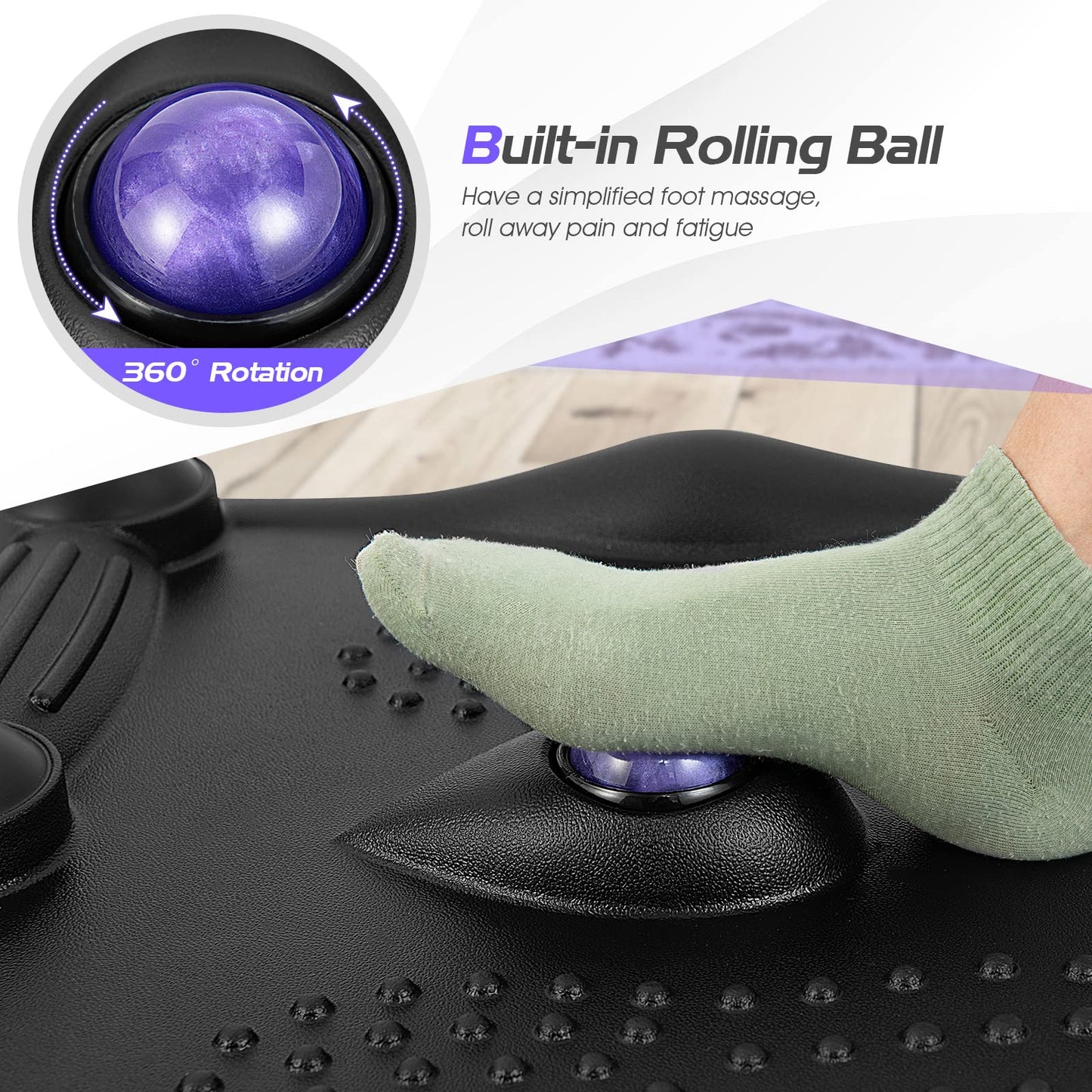- RELAX4LIFE Anti Fatigue Mat | Standing Desk Mat with Rolling Massage Ball & Points -