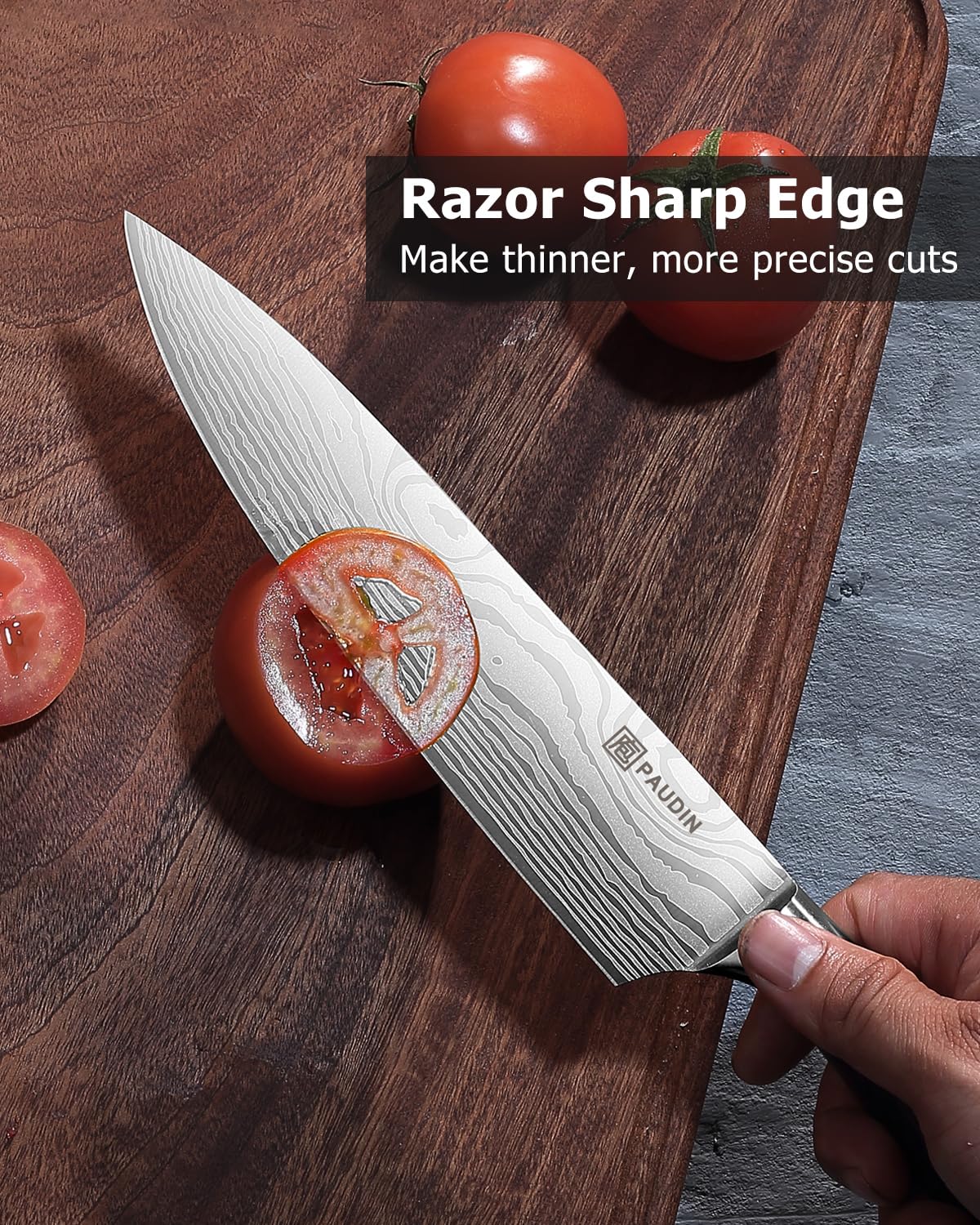 - PAUDIN Chef Knife | Kitchen Knife 8 inch Professional | Ultra Sharp Chefs Knife -
