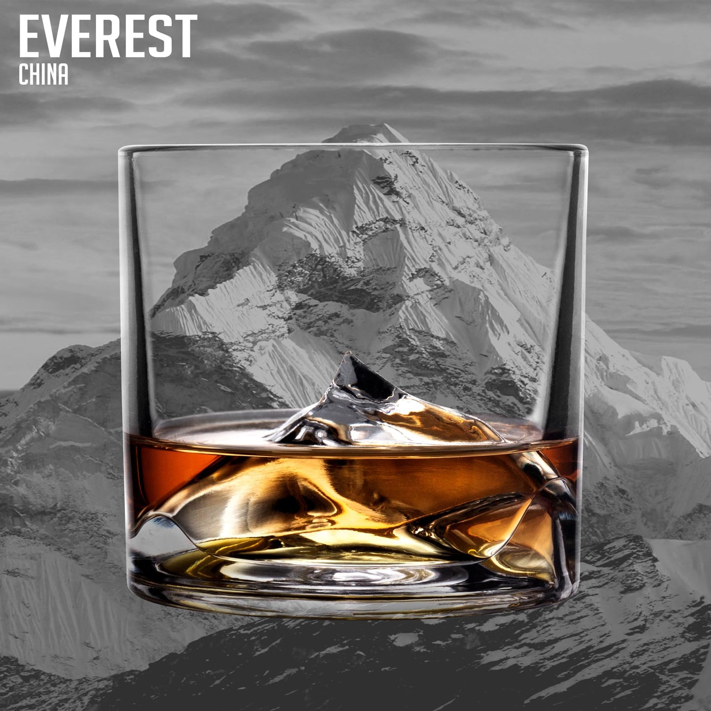 - LIITON Everest Mountain Whiskey Glasses Set of 2 | Freezable Old Fashioned Glass -