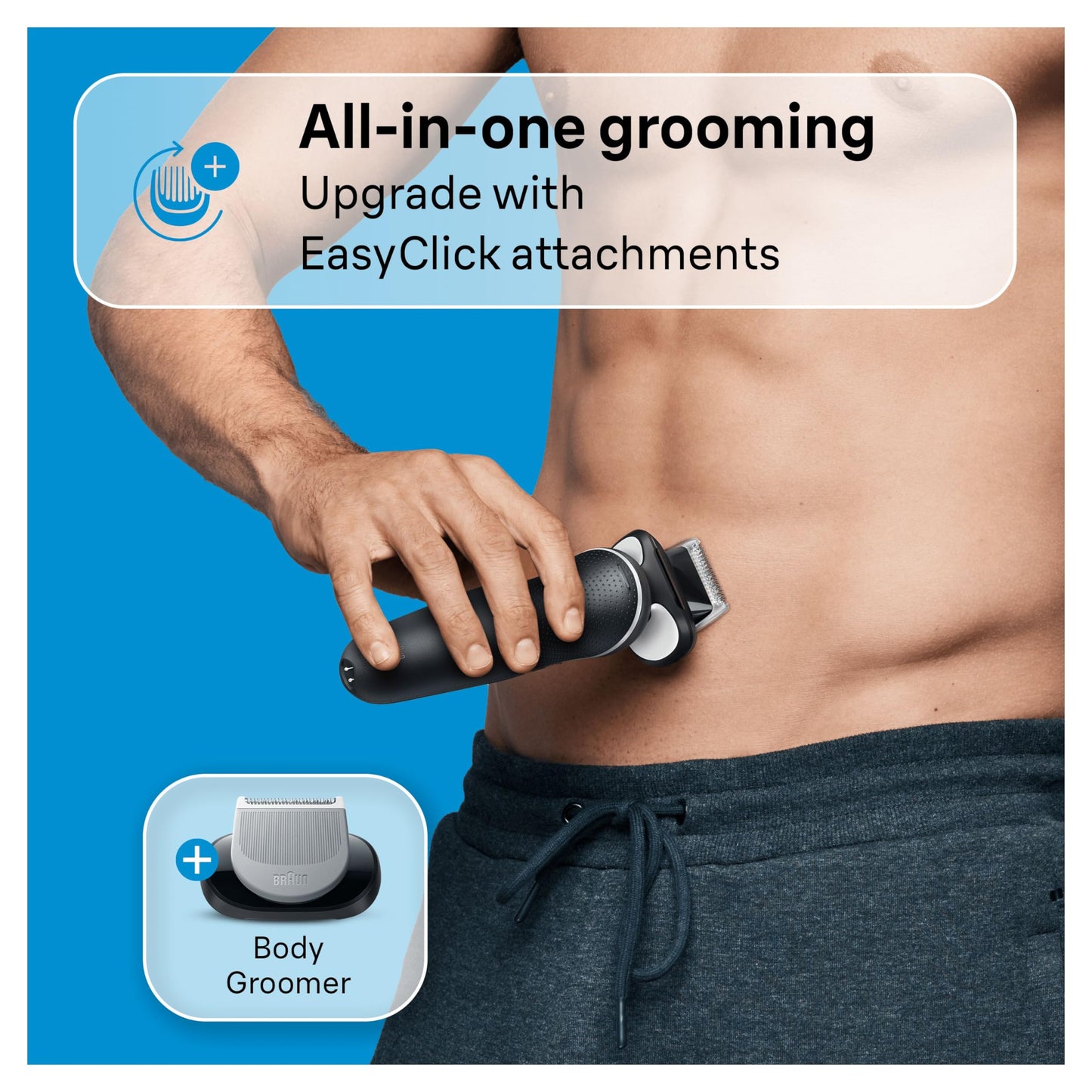 Braun Series 5 51-W1600s Electric Shaver for Men, Electric Razor for Men With EasyClick Body Groomer Attachment, EasyClean, Wet & Dry, Rechargeable, Cordless Foil Razor, White Rated Which? Best Buy