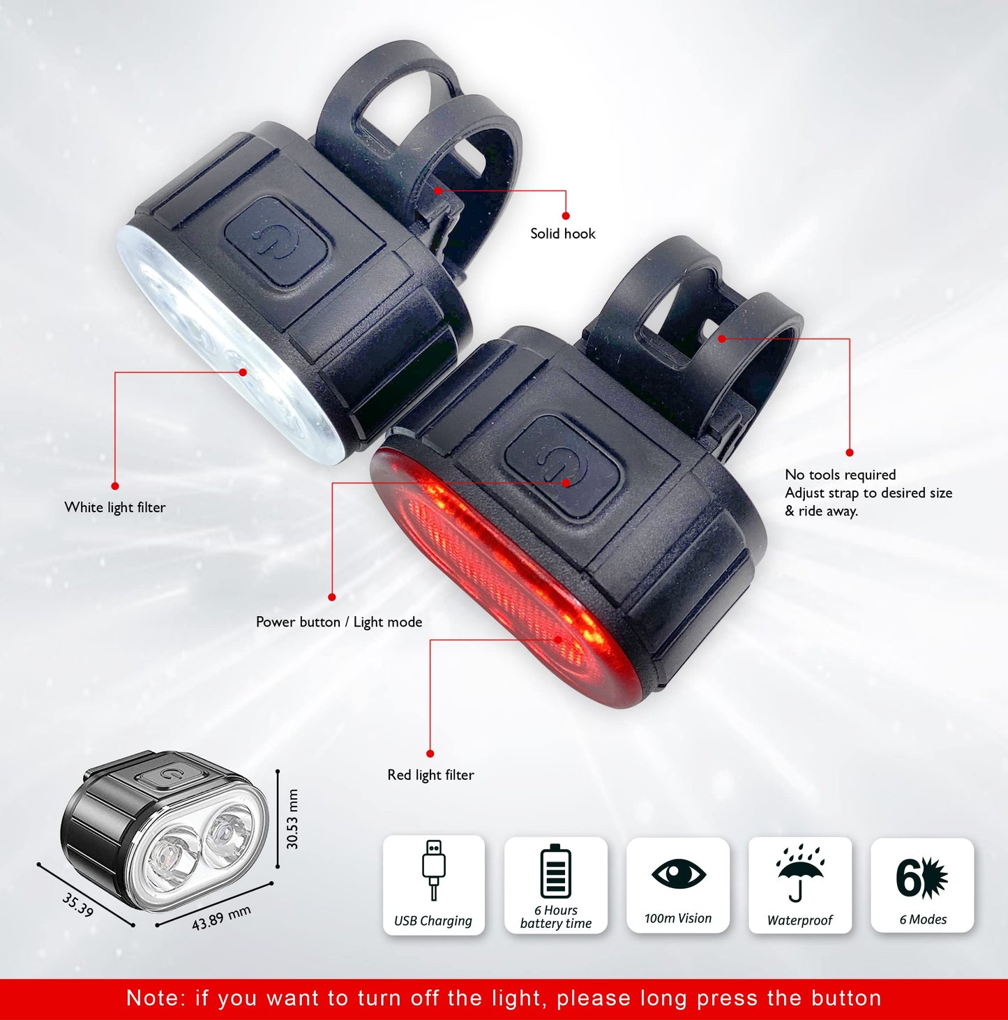 - Orient McCann USB Rechargeable Bike Light Set | Ultra Bright LED Bicycle Lights | Headlight and Taillight Set -