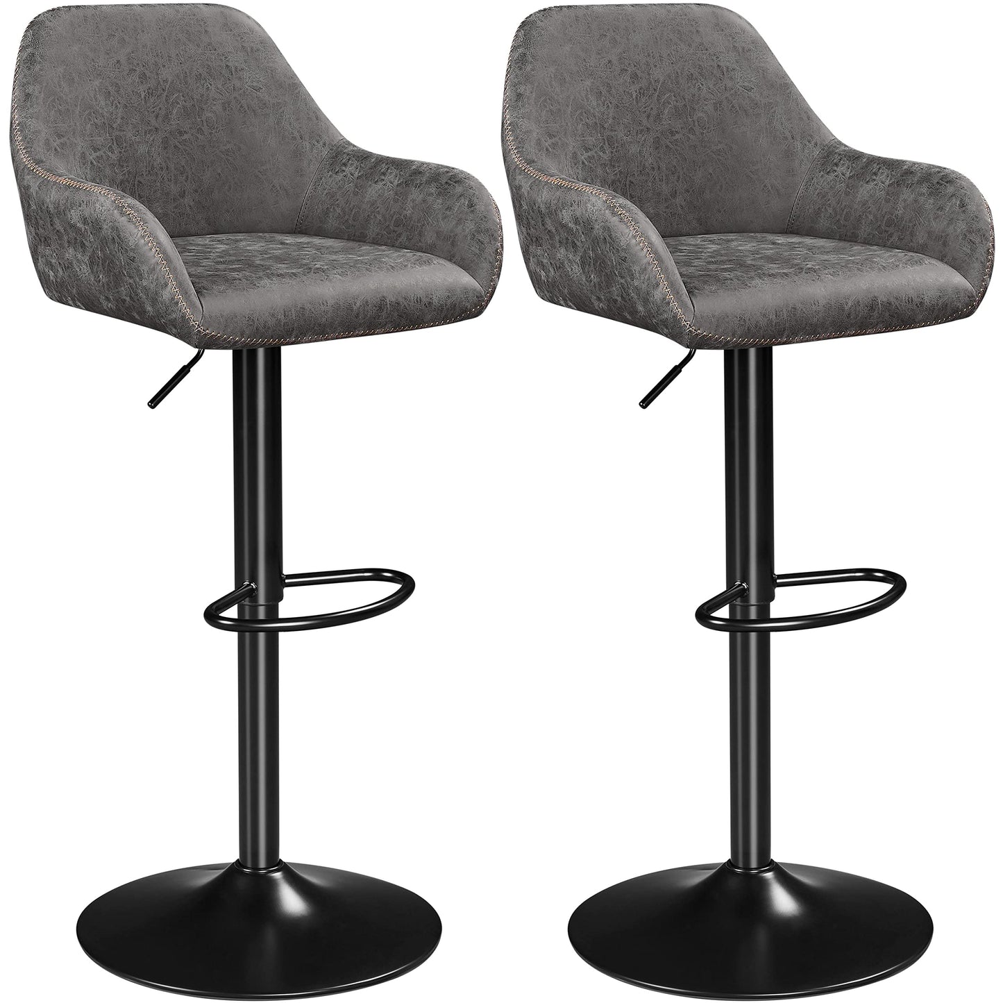 - Yaheetech Set of 2 Bar Stools Height Adjustable Swivel Barstools PU Leather Upholstered Bar Chair