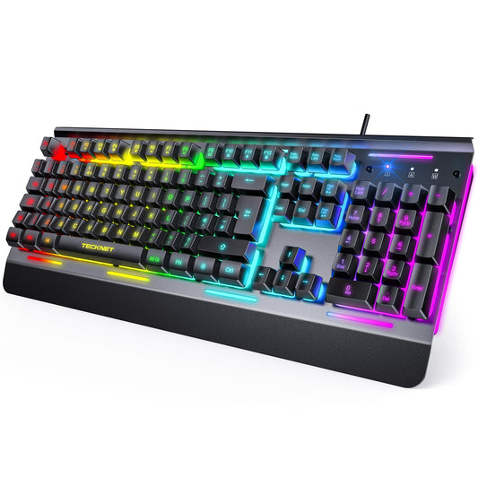 - TECKNET RGB Gaming Keyboard | 105 Keys | All-Metal Panel -