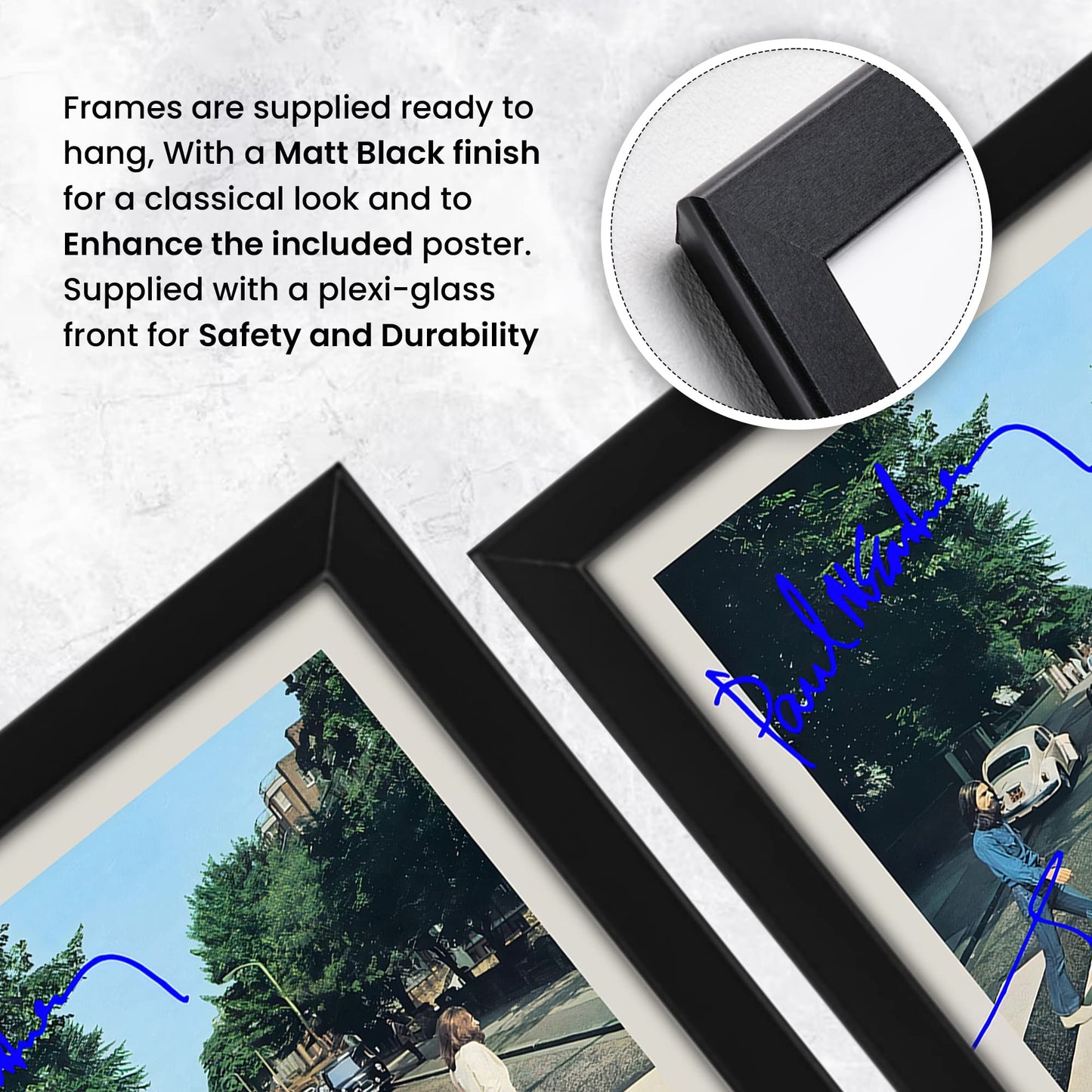 Beatles Abbey Road Poster Autographed Album Cover Signed Poster - Wall Art Print Display, Fan Merchandise Gift, Decor for Studio, Office, Home (Unframed, A4 (12x8" - 30x21cm))