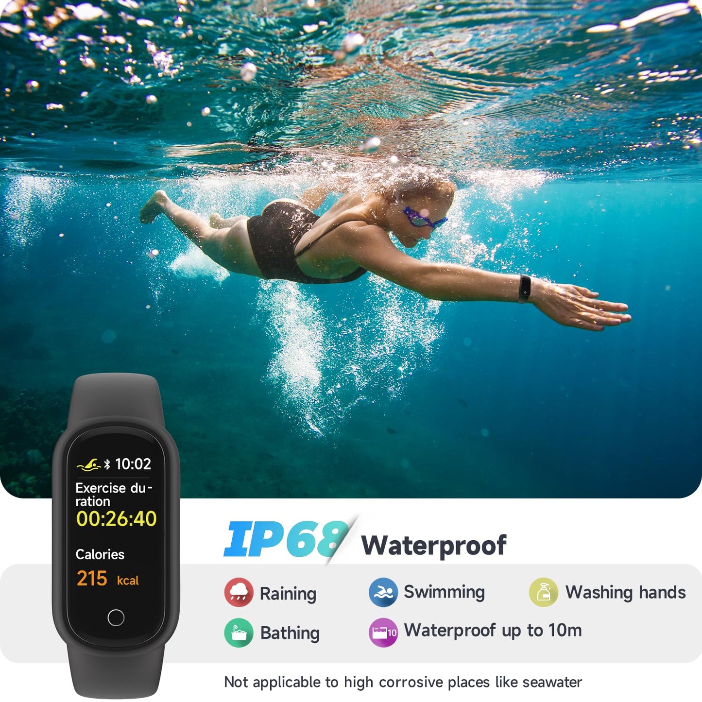 - TOOBUR Fitness Tracker Watch | Heart Rate/Sleep Tracker| IP68 Waterproof -