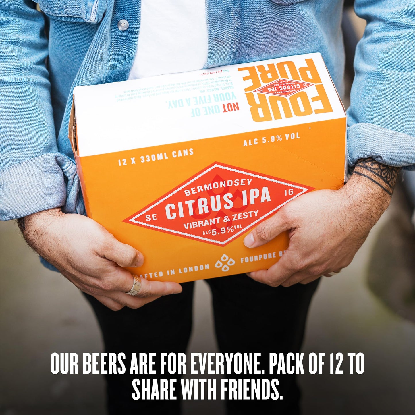 - Fourpure Citrus IPA | Naturally Brewed Vibrant & Zesty Pale Ale | Vegan (12 x 330ml Cans) -