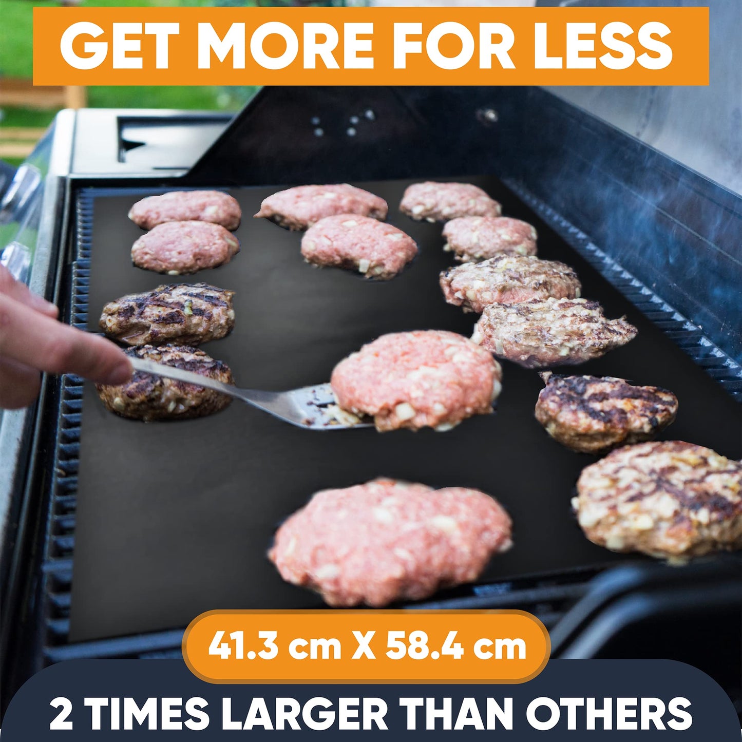 - Extra Large BBQ Grill Mat by Linda's Essentials | (3 Pack) | Reusable Non Stick Heat Resistant BBQ Mats -