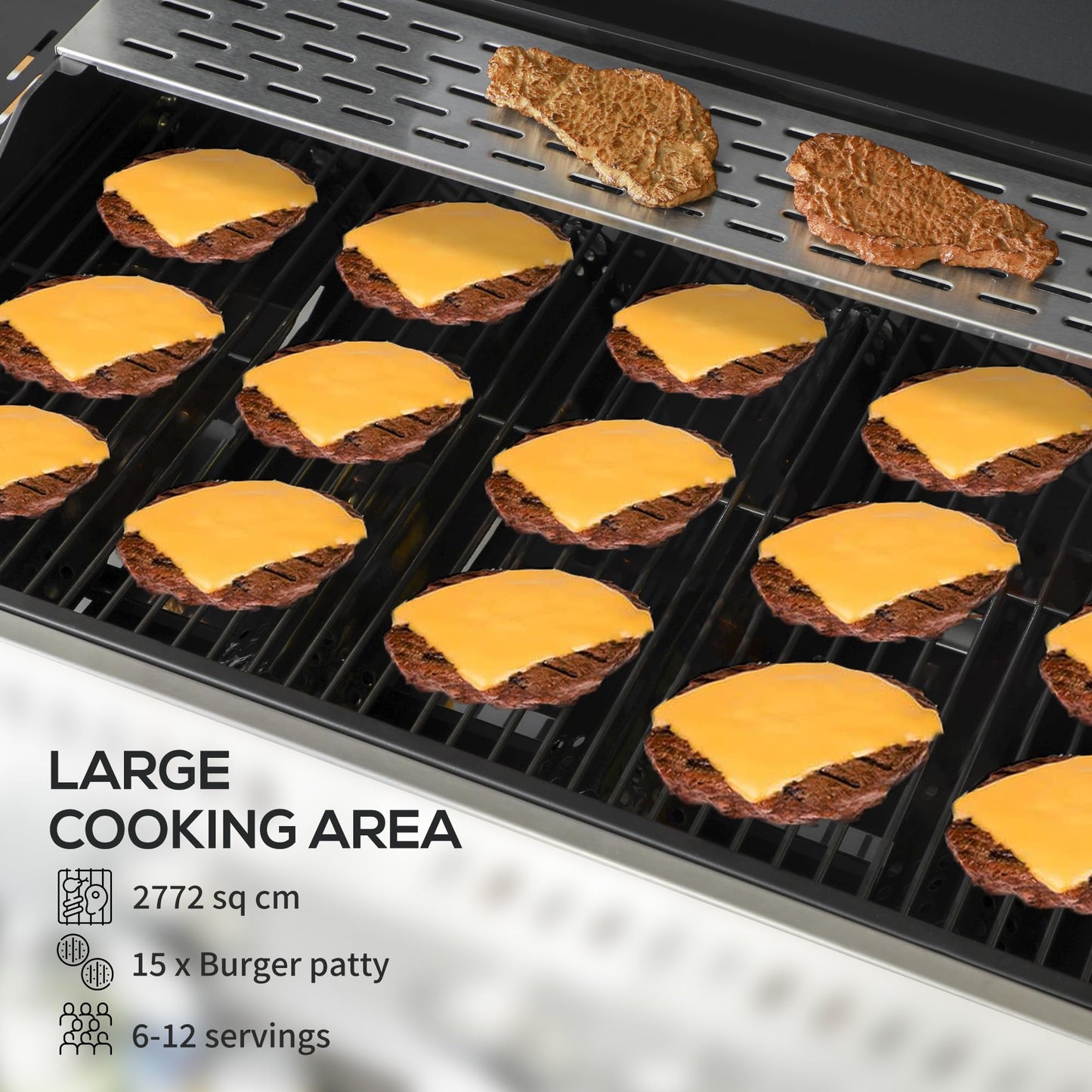 - Outsunny 4+1 Gas Burner Grill | 12.5 kW Propane Gas Barbecue -