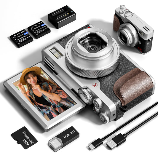 - Digital Camera | 56MP Cameras for Photography | 4K Vlogging Camera for YouTube | 180°Flip Screen Digital Point and Shoot Camera with 16X Zoom -