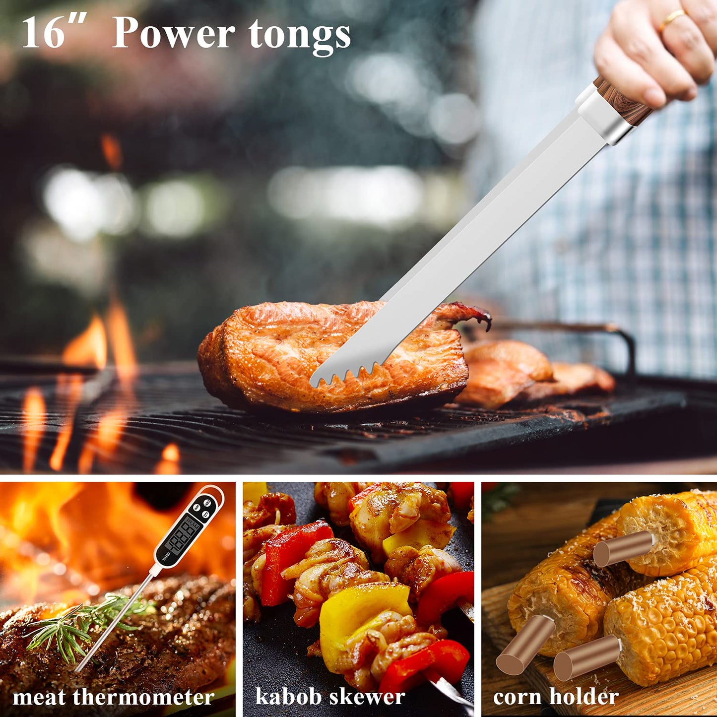 - ROMANTICIST 26pcs | Extra Thick Stainless Steel Grill Tool | Heavy Duty Grilling Accessories -