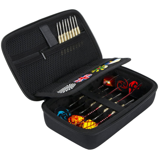Aenllosi Hard Carrying Case for 6 Steel Tip Darts Set Soft Tip Darts, case only (Black)