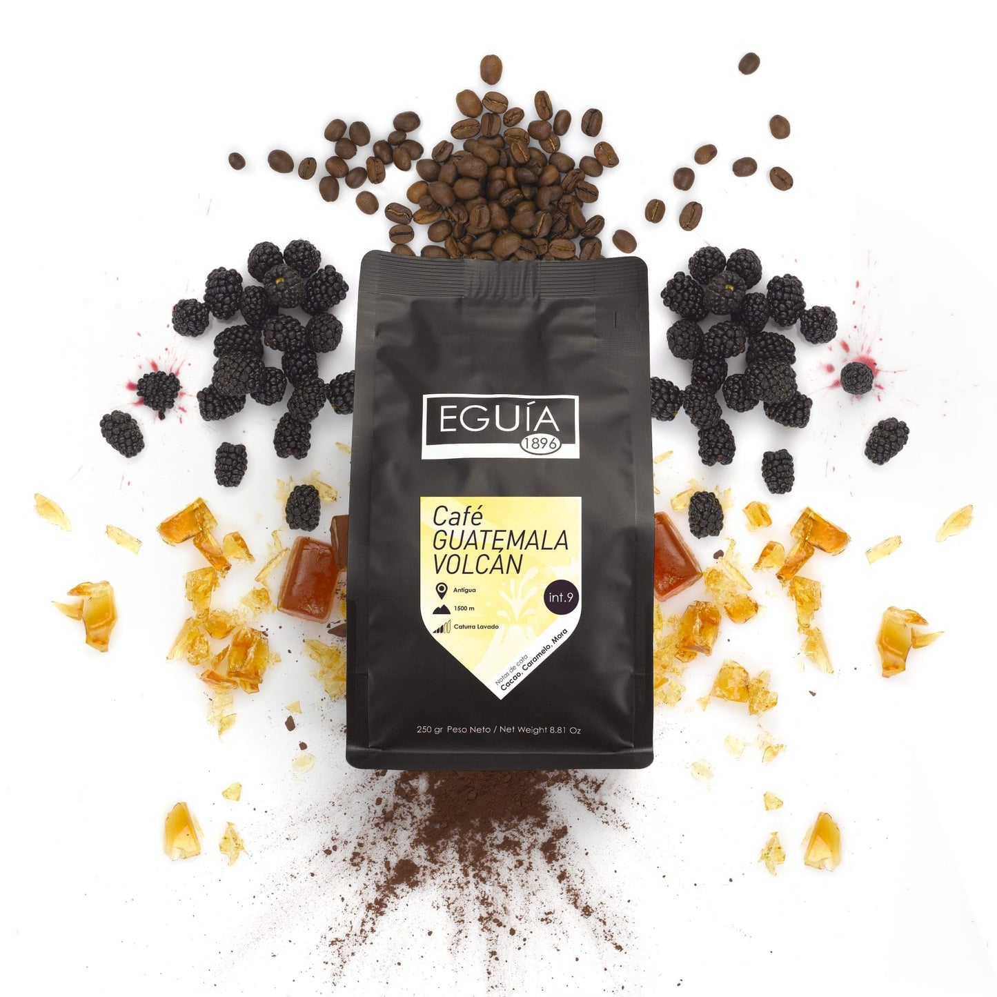- Eguia Whole Medium Roasted Coffee Beans Variety Pack | 4× 250g-Non-bitter | medium roast Arabica coffee beans -