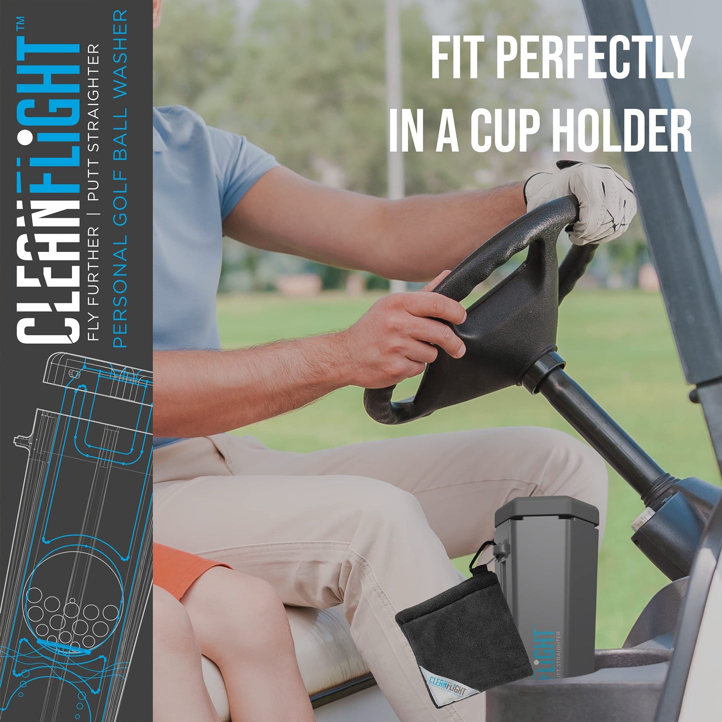 Clean Flight Golf Ball Washer Cleaner – Best Golf accessory Gifts for Men & Women