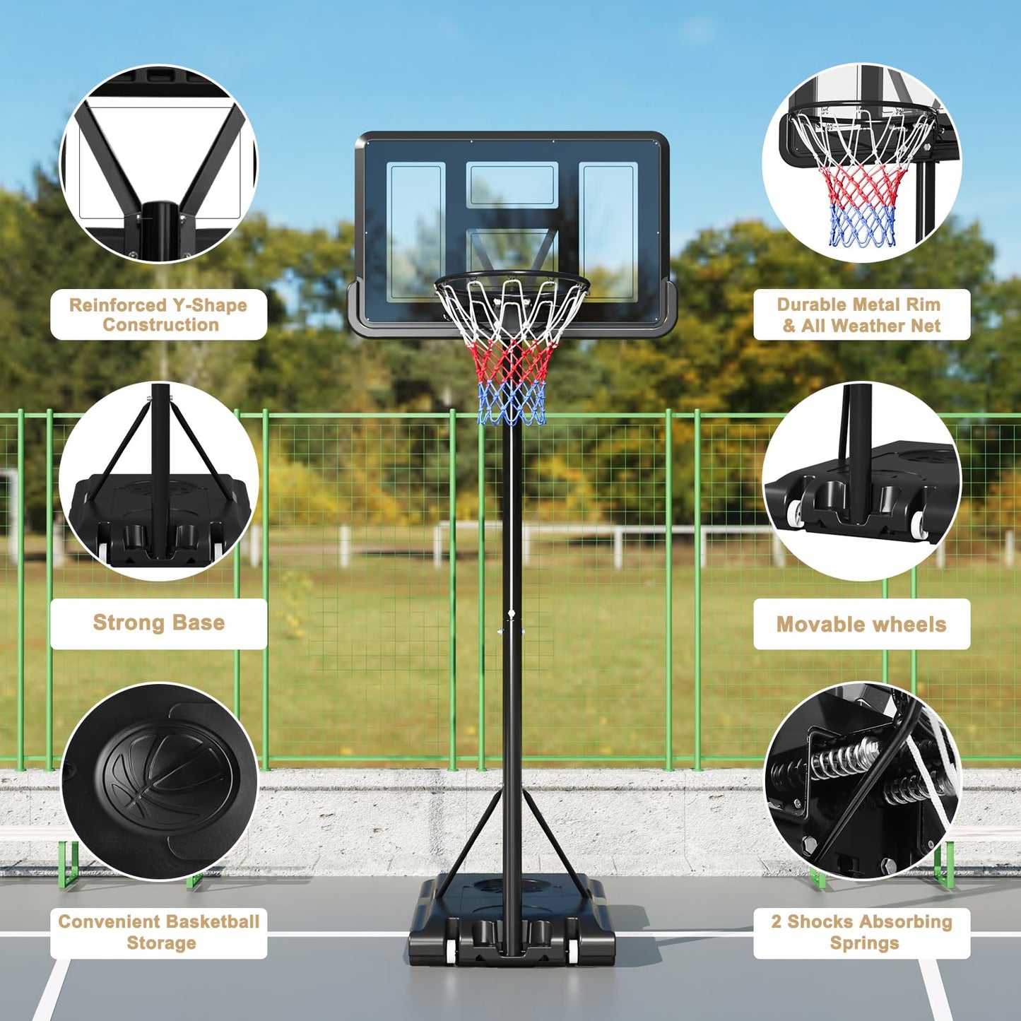 - Dripex Portable 10ft Basketball Net | Professional Outdoor Basketball Stand -
