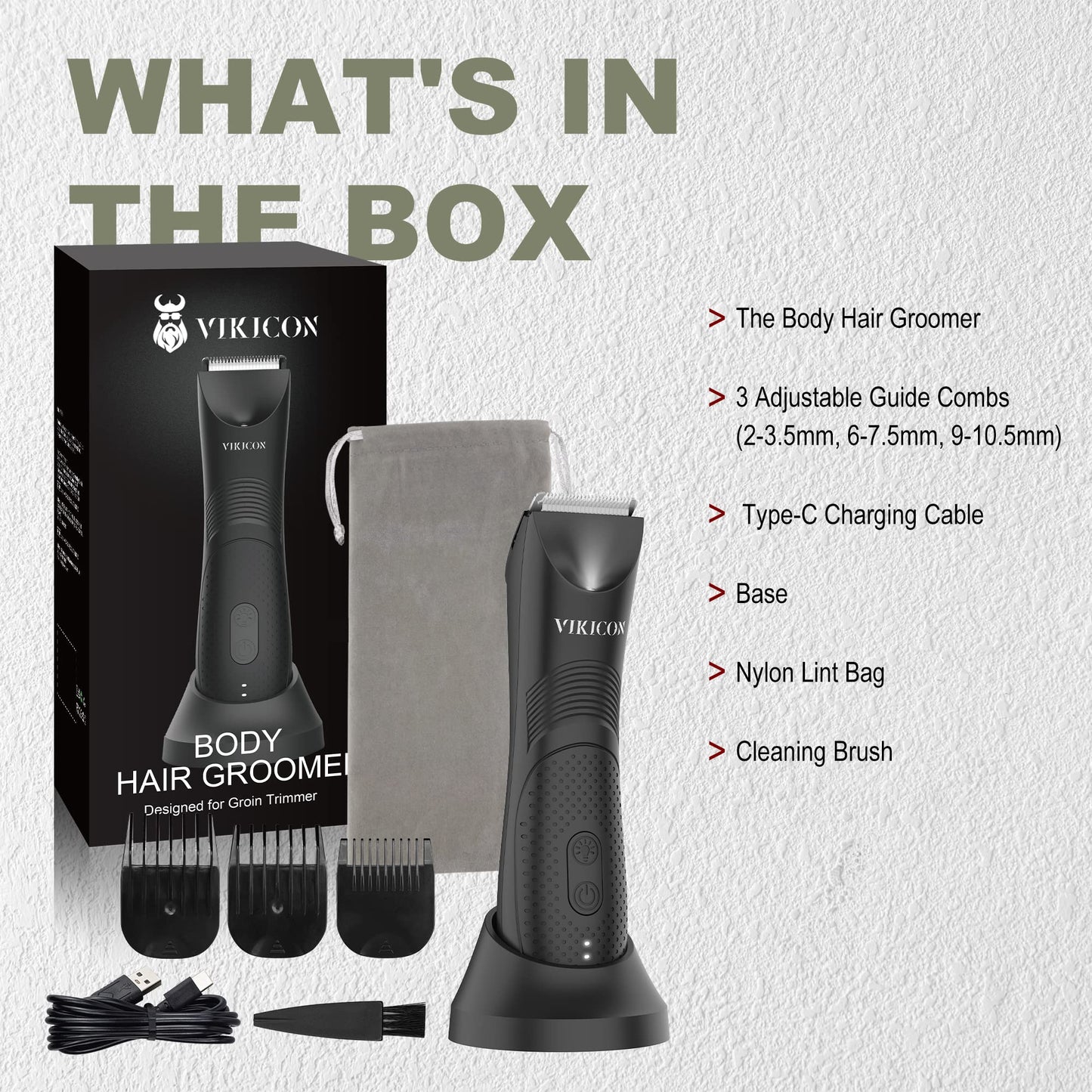 - Manscape Trimmer for Men | VIKICON Pubic/Body Hair Trimmer Men -