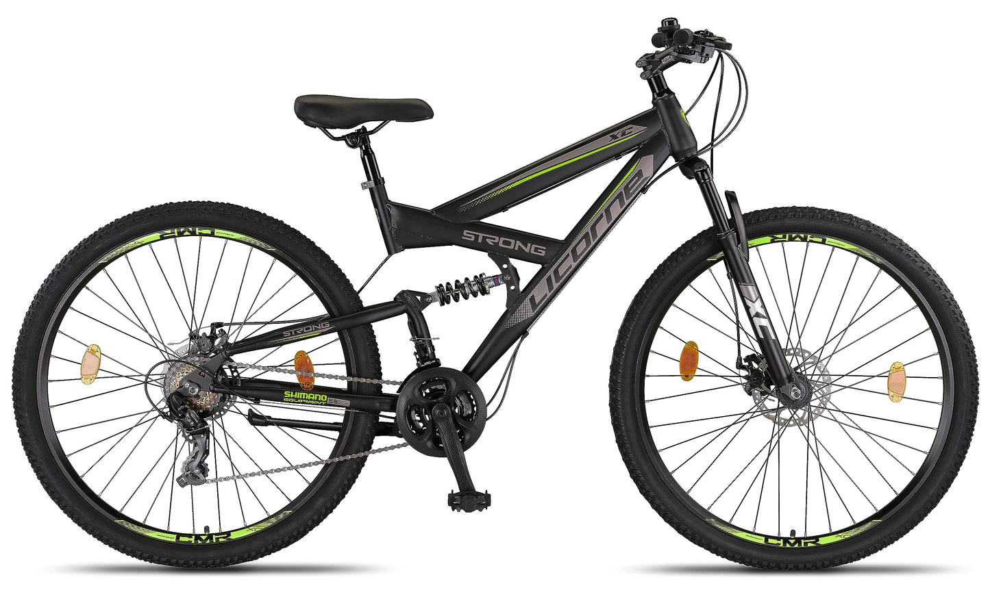 - Licorne Bike Strong D 29 Inch Mountain Bike Fully | Suitable from 150 cm | Front and Rear Disc Brake | Shimano 21 Speed Gears -
