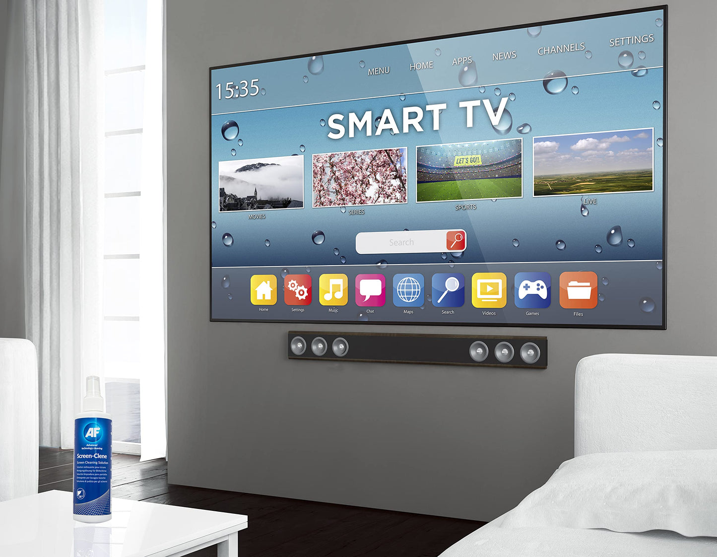 AF Screen Cleaner Spray 250ml - Cleaning Solution For Mobile Phones, TV's, Laptops, Monitors, LED, LCD, Plasma & Tablets, Clear,