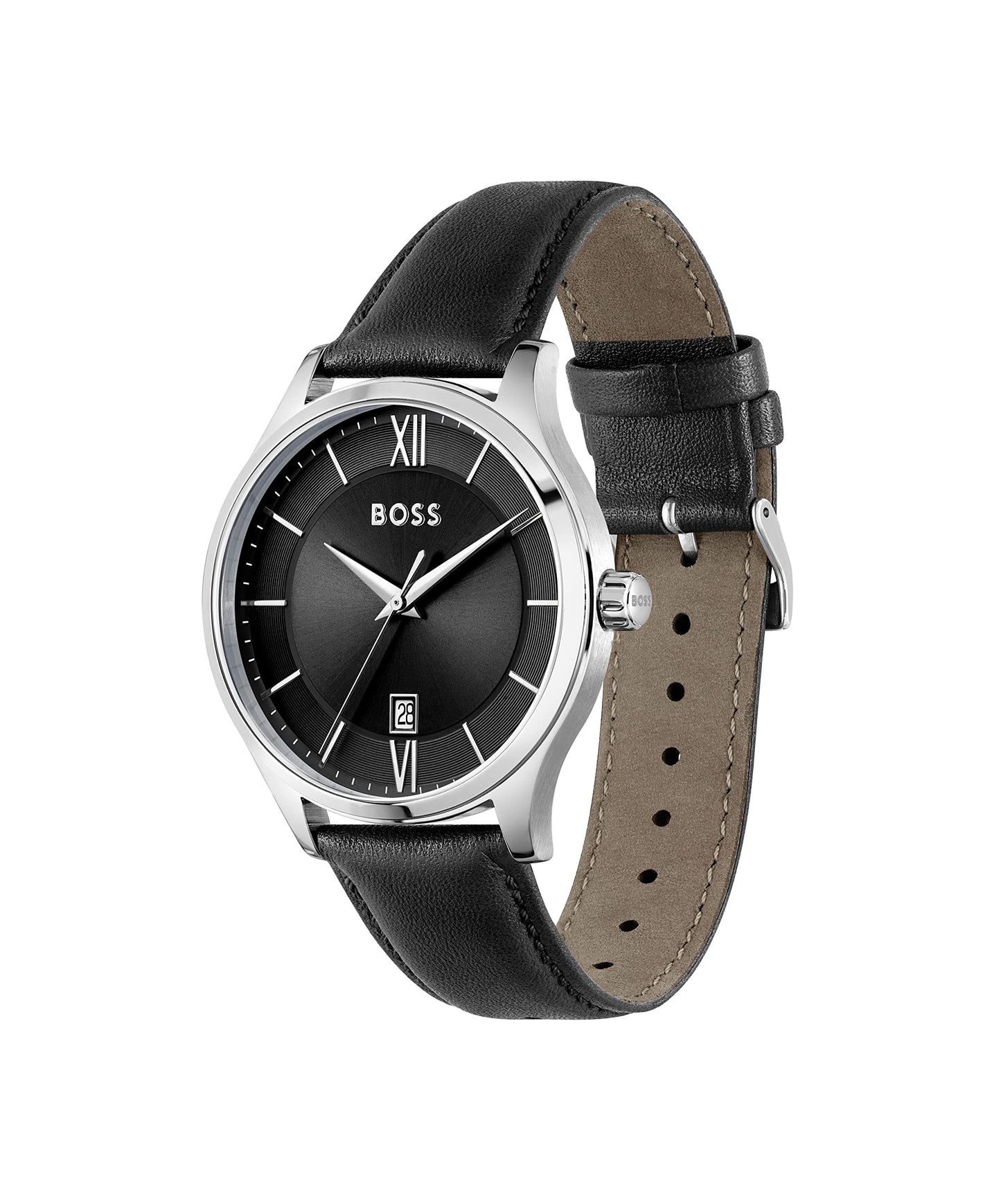 BOSS Analogue Quartz Watch for Men with Black Leather Strap - 1513954