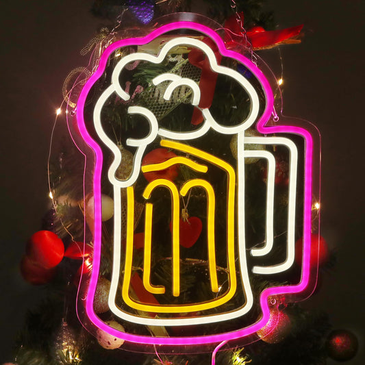 - Eufrozy Beer Neon Sign Light | Dimmable LED Neon Light Signs | Acrylic Board | USB Powered Wall Light -