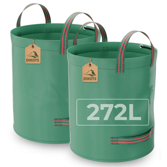 - DIKOTS Garden waste bags heavy duty | 272L Pack of 2 reusable garden bags -