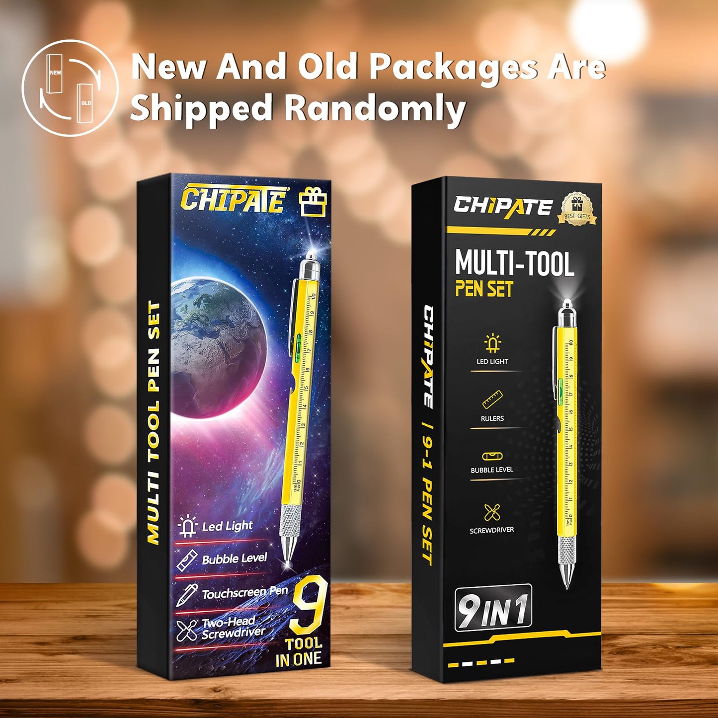 Chipate Gifts for Men, 9 in 1 Multi Tool Pen Mens Gifts, Birthday Gifts for Him, Mens Gifts for Christmas, Gifts for Men Who Have Everything, Stocking Fillers for Men, Gadgets for Men Dad Gifts