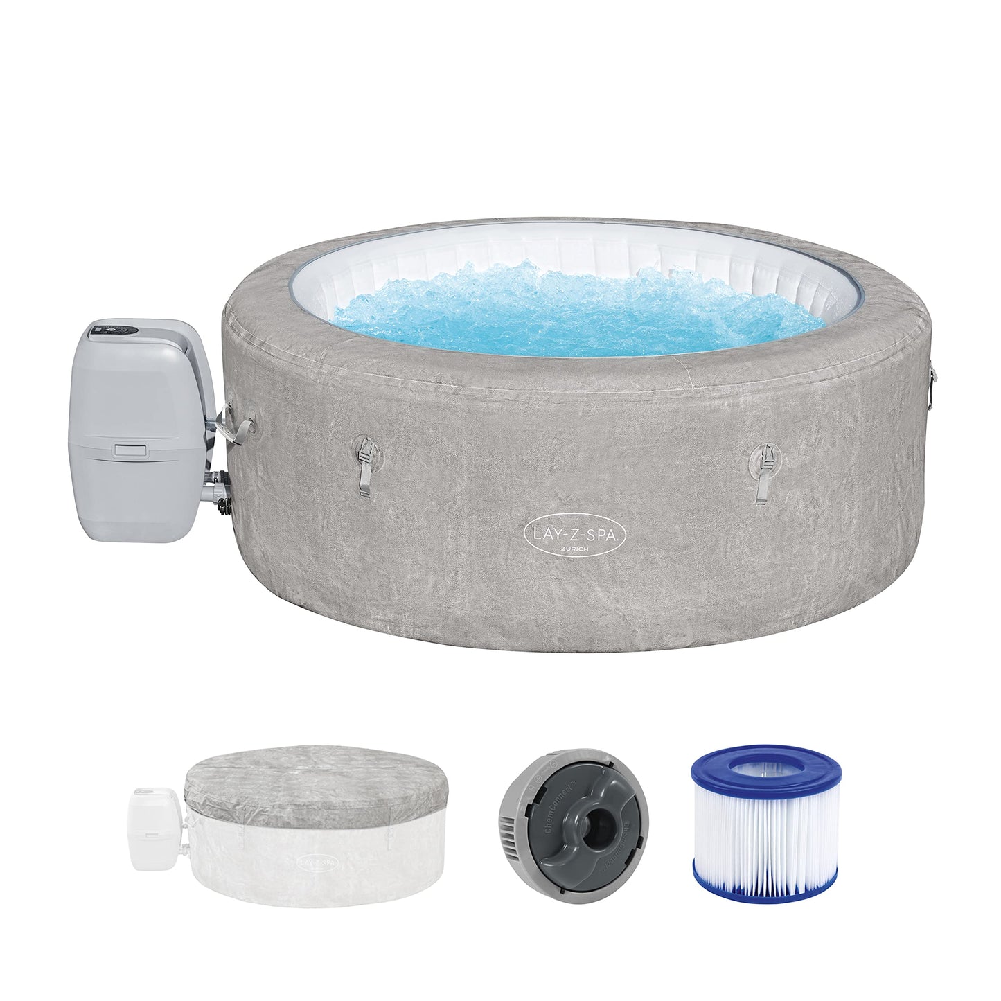 - Lay-Z-Spa Zurich EnergySense Signature | AirJetInflatable Hot Tub | 2-4 person -