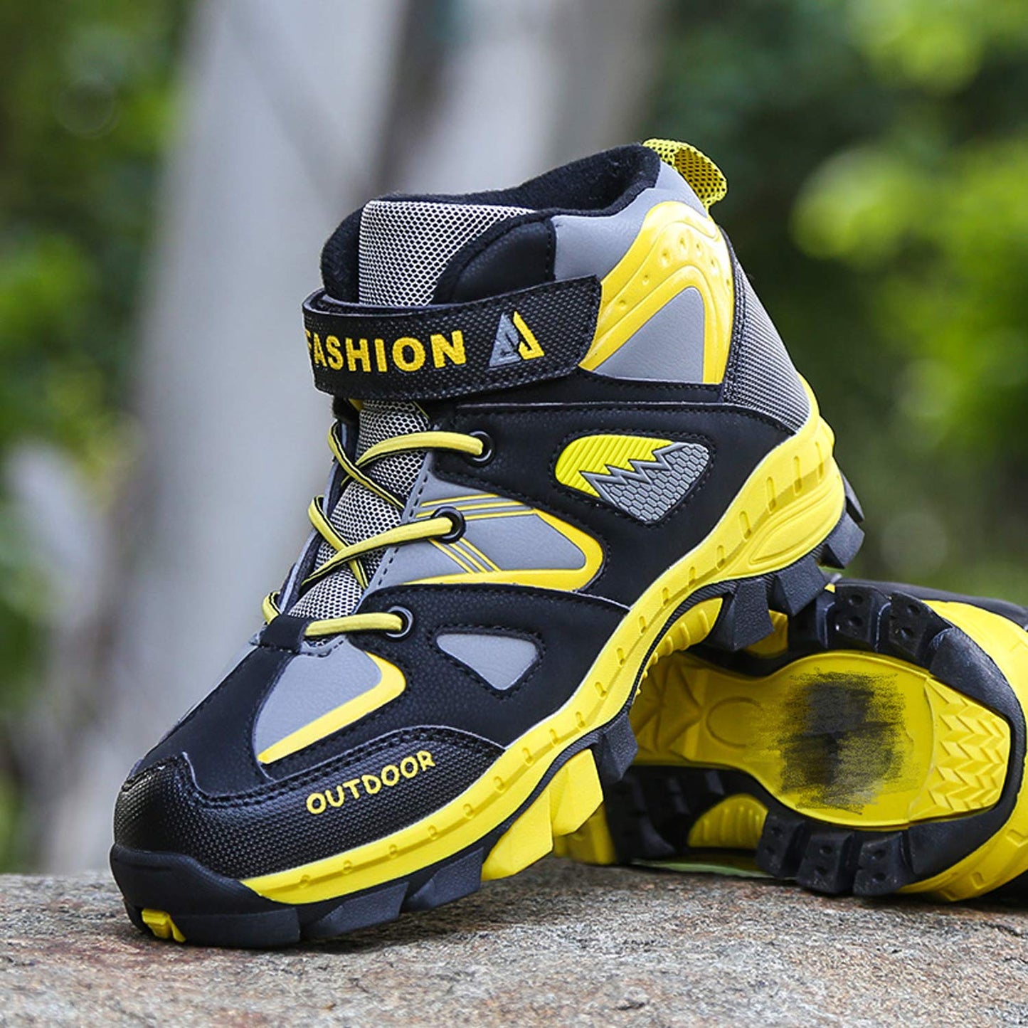 - Unitysow Boys Trekking & Hiking Footwear - Kids Walking Boots - Waterproof Trainers - Yellow,6.5 UK -