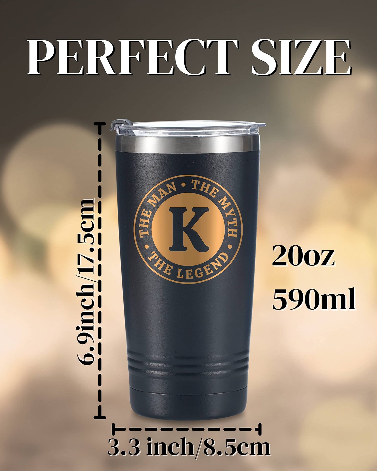 - Onebttl -The Man The Myth The Legend Mug | Stainless Steel Travel Tumbler for Men | Funny & Personalised Coffee Cup -