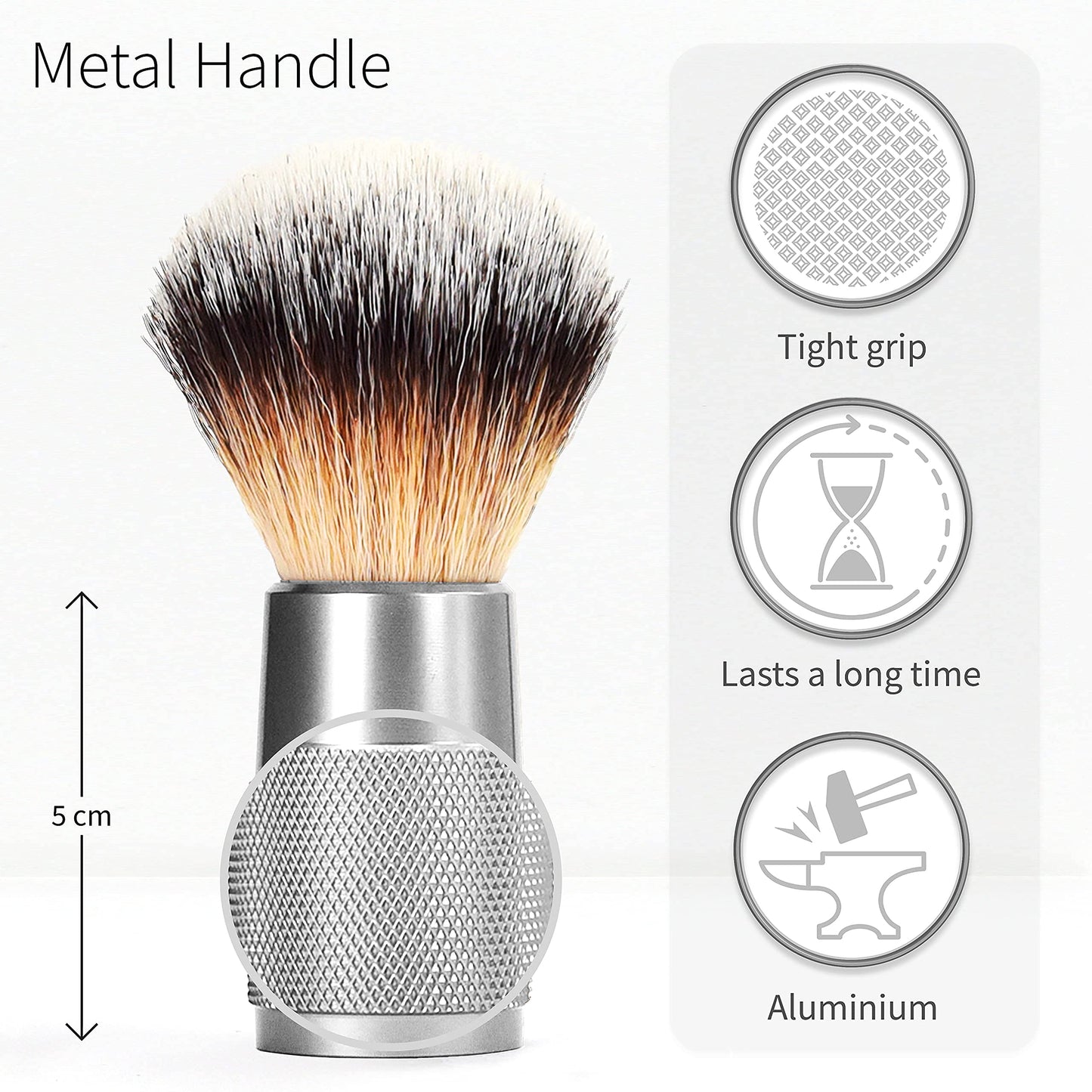 - Shaving Brush Vegan | Silver | Women and Men Shaving Brush| Shaving Soap Brush -