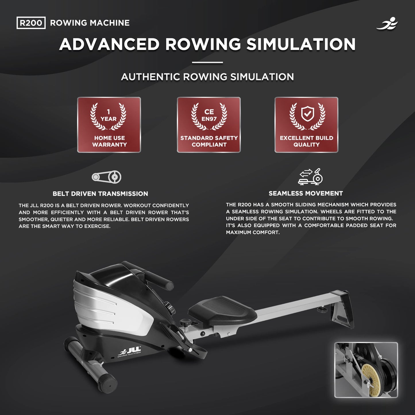 - JLL® R200 Luxury Home Rowing Machine | 2024 Model Rowing Machine -