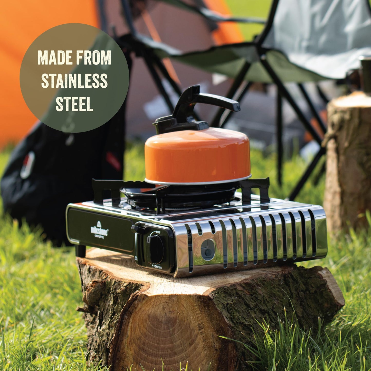 - Milestone Camping 18959 Stainless Steel Portable Camping Stove | Gas Powered -