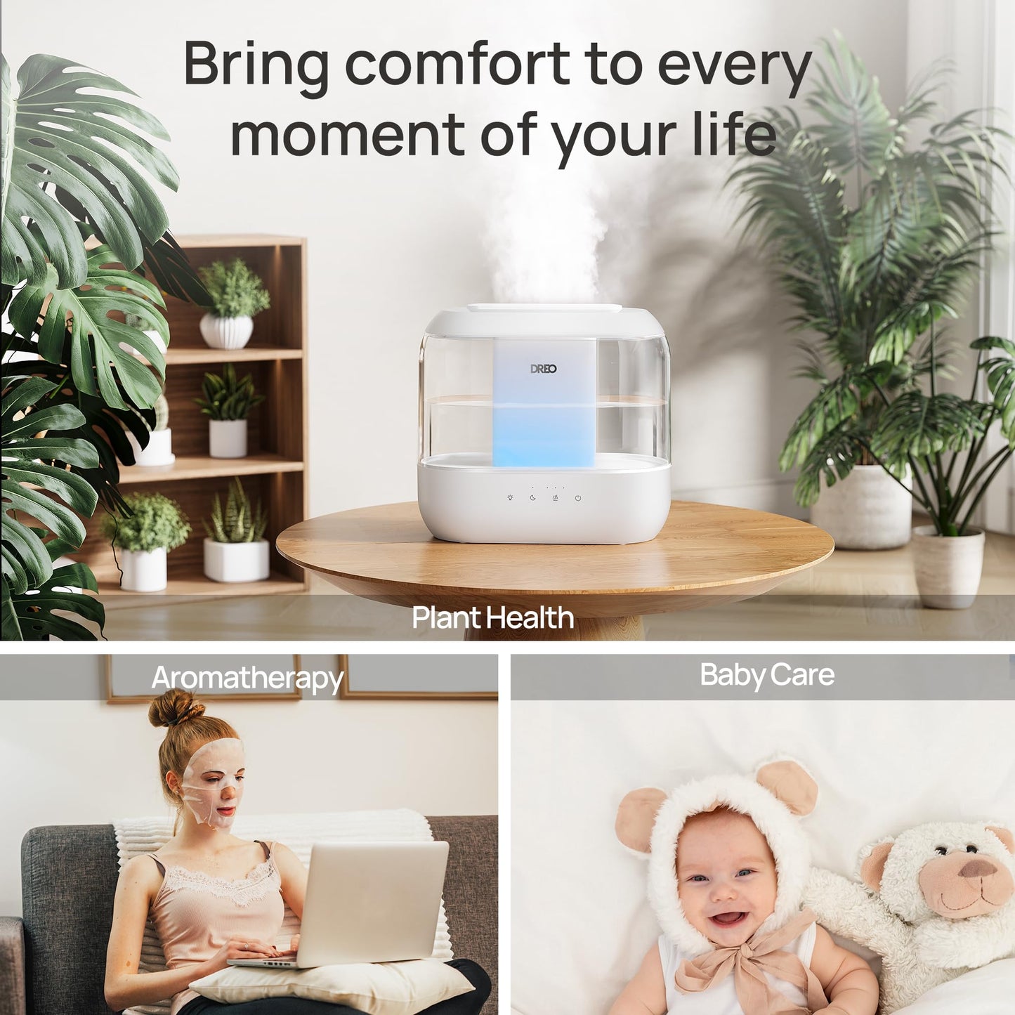 - Dreo Humidifier | 4L | Cool Mist Humidifiers | Quiet Humidifier | Essential Oil Diffuser -