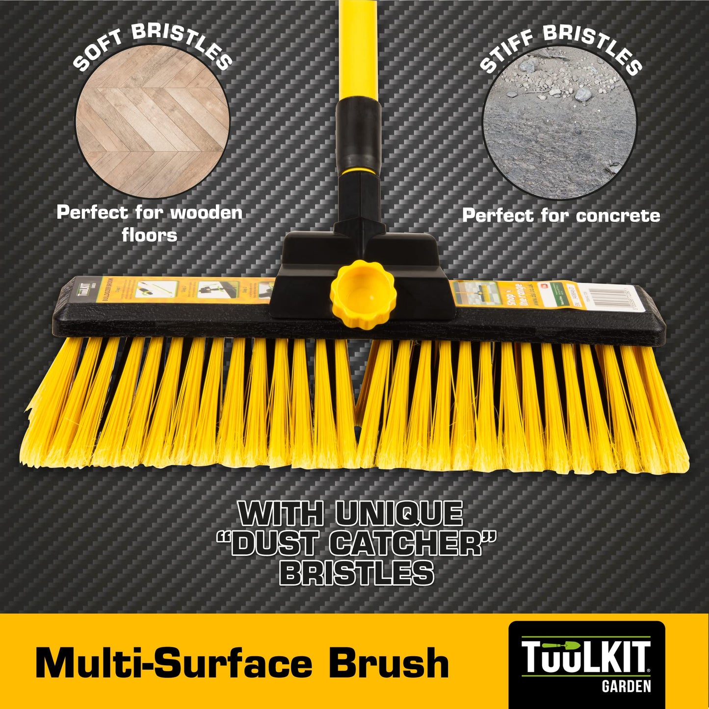 - Heavy Duty Garden Brush Yard Brush | Industrial Garden Broom | Telescopic Handle Stiff Yard Brush | Hard brush for yard, garden, terrace | 145 cm long adjustable handle Yard Broom -