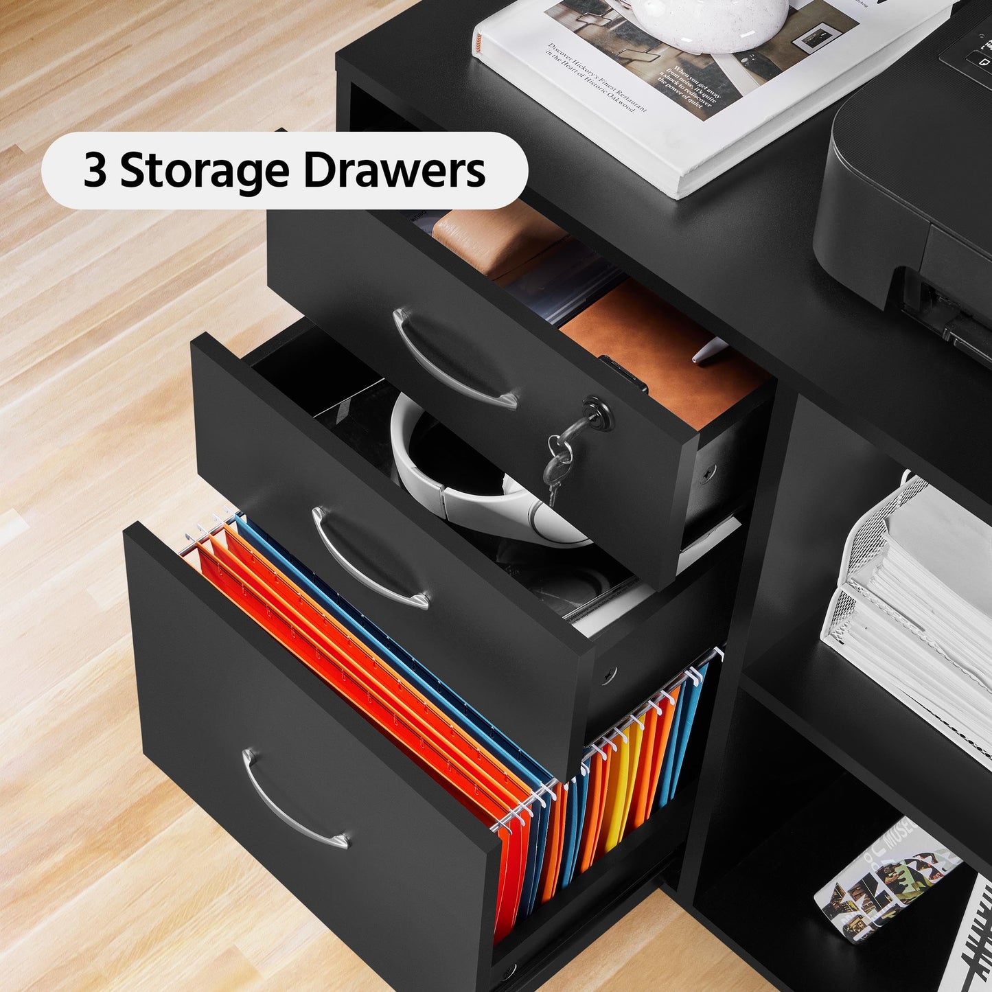 - Yaheetech File Cabinet for Home and Office,Black.