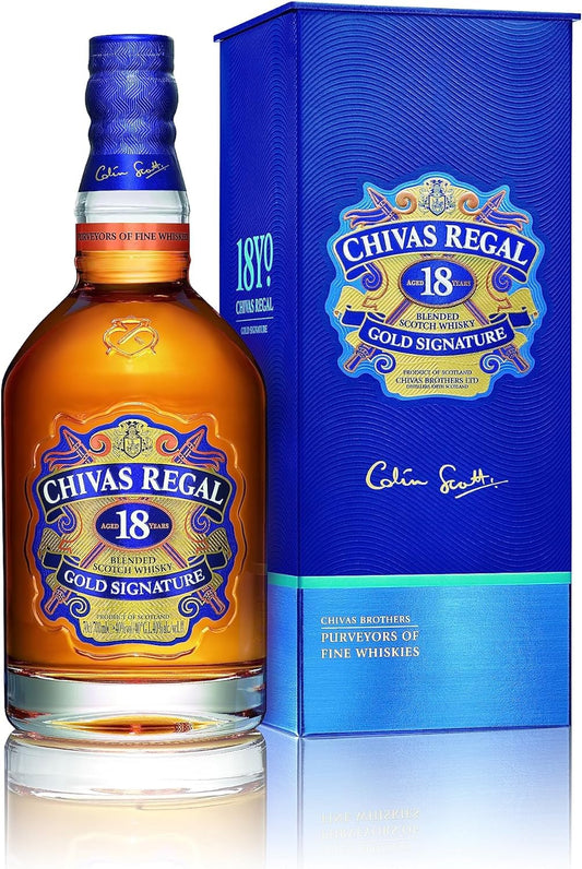 Chivas Regal 18 Year Old Blended Scotch Whisky, Gold Signature, 70 cl
