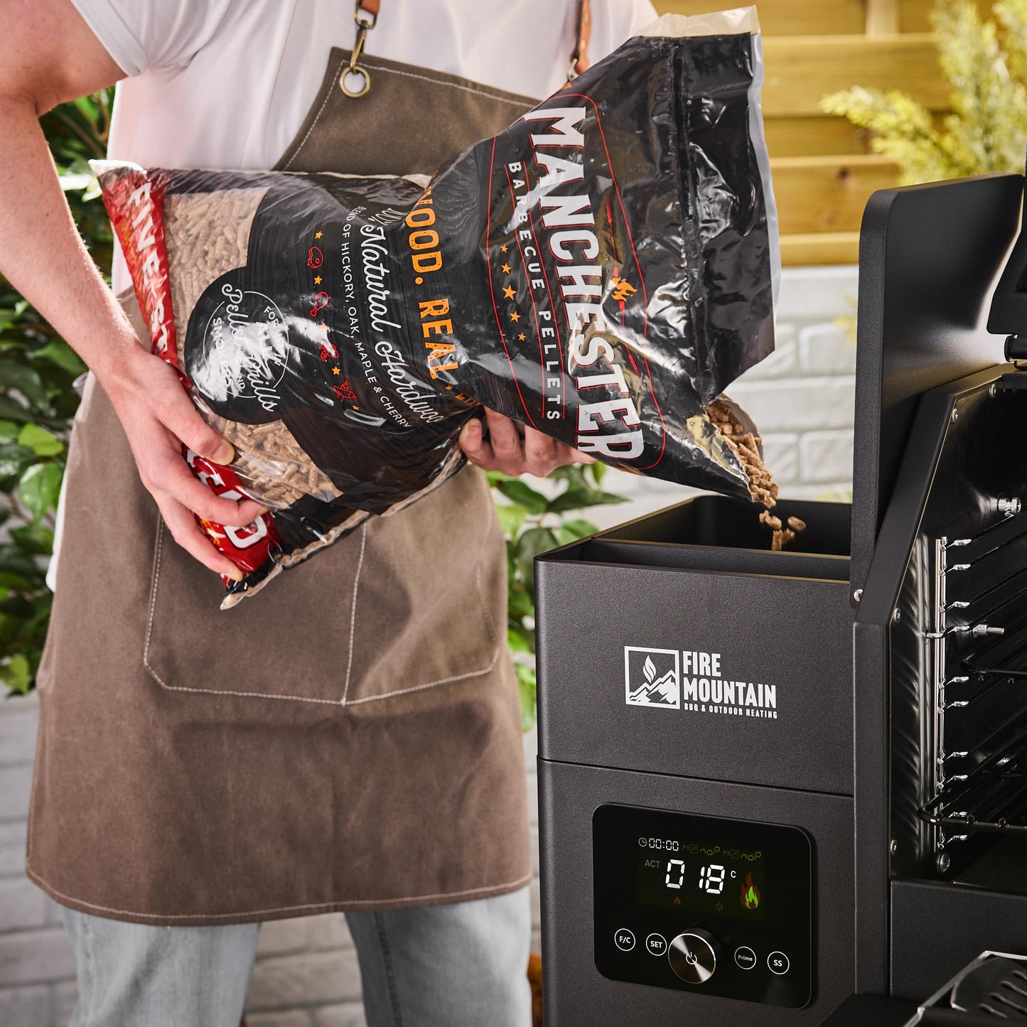 - Fire Mountain Pellet BBQ | Woodfired BBQ | Electric BBQ with LED display | Automatic Pellet Feeder -