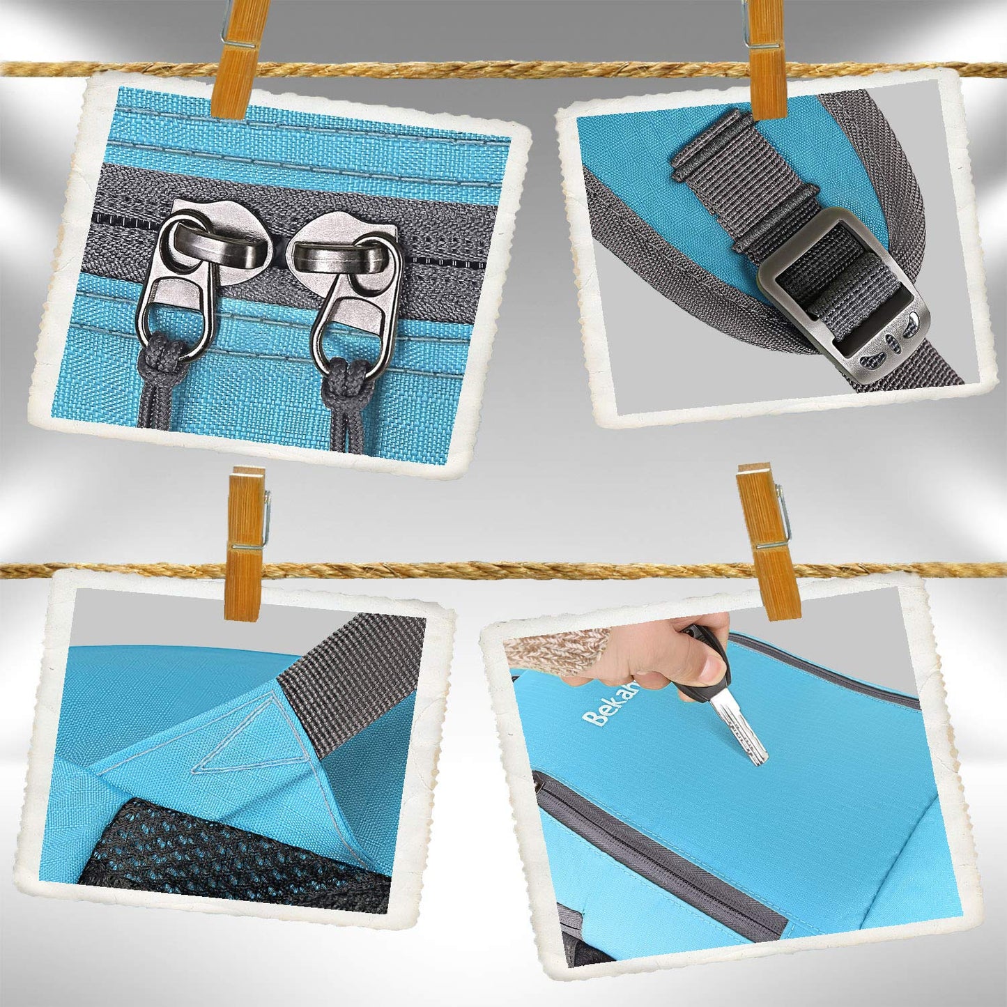 Bekahizar 20L Ultra Lightweight Backpack Foldable Hiking Daypack Rucksack Water Resistant Travel Day Bag for Men Women Kids Outdoor Camping Mountaineering Walking Cycling Climbing (Blue)